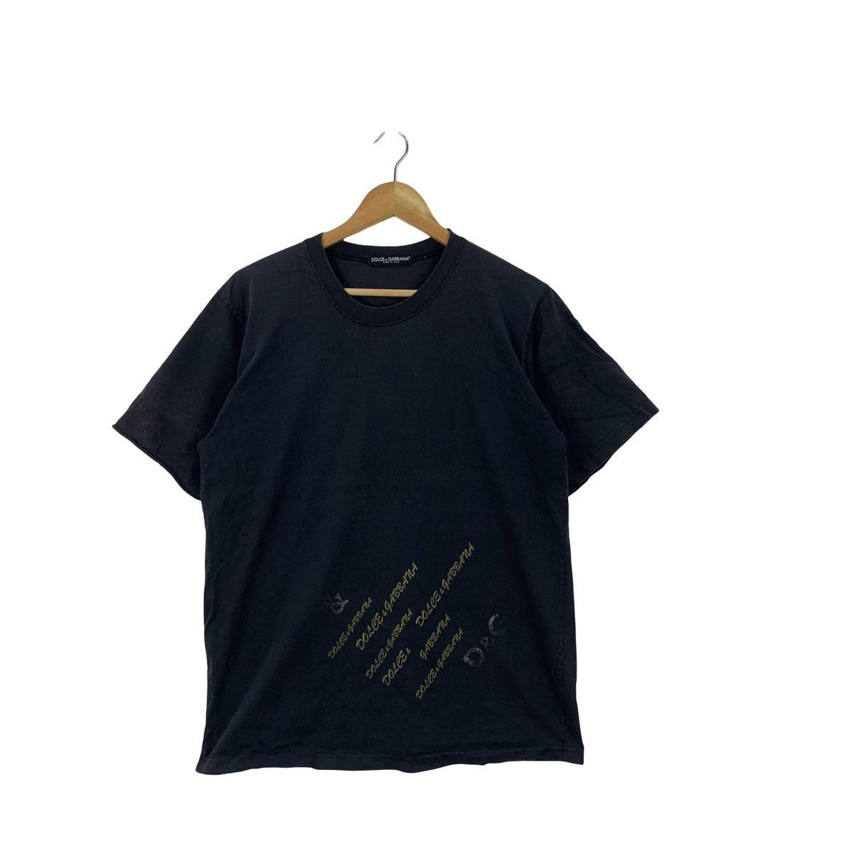 Dolce & Gabbana Vintage DOLCE GABBANA D&G Diagonal Script Pattern Tee Size US M / EU 48-50 / 2 - 3 Thumbnail