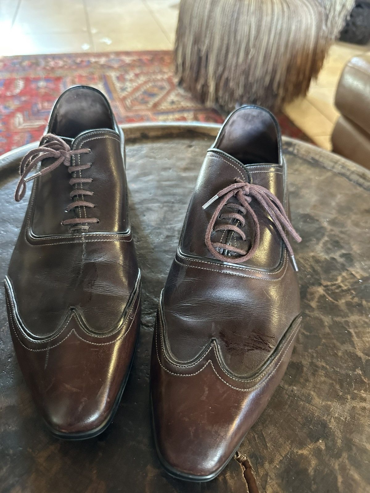 GUCCI Luxury Brown Derby Cap Toe Formal Shoes Gucci GUCCI Luxury Brown Derby Cap Toe Formal Shoes | Grailed main image 3