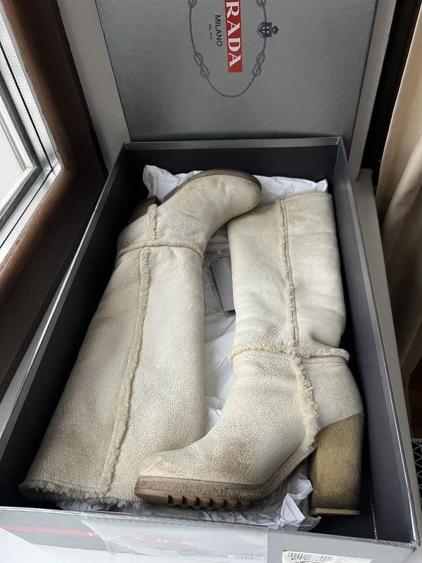 Prada PRADA LEATHER BOOTS WITH FUR Size US 7 / IT 37 - 2 Thumbnail