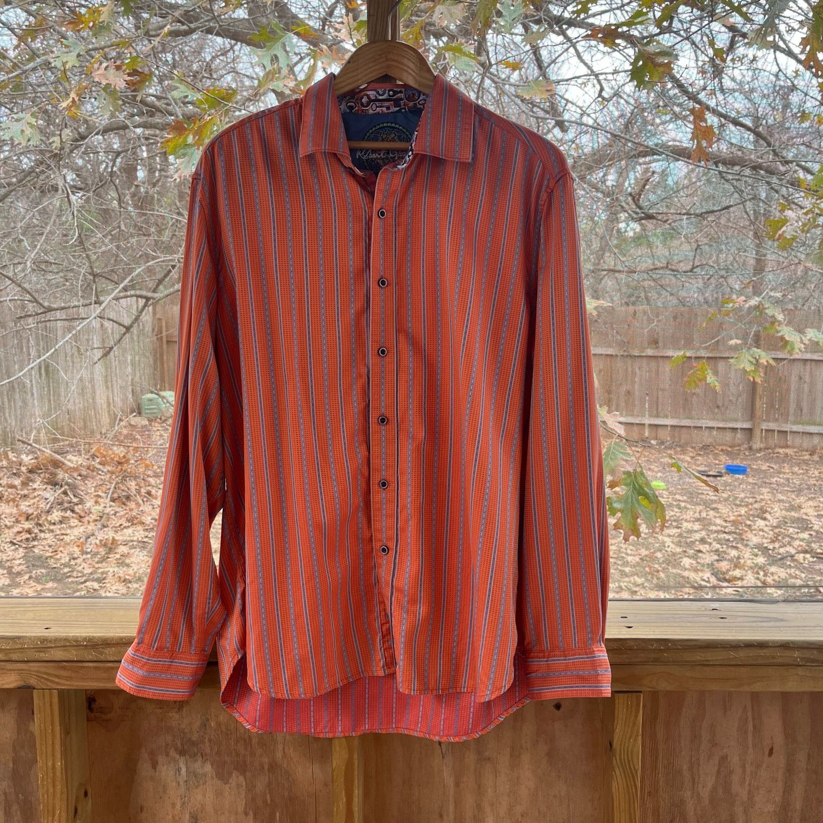 Robert Graham Robert Graham Orange Striped Button Down Shirt Size 2XL Size US XXL / EU 58 / 5 - 1 Thumbnail