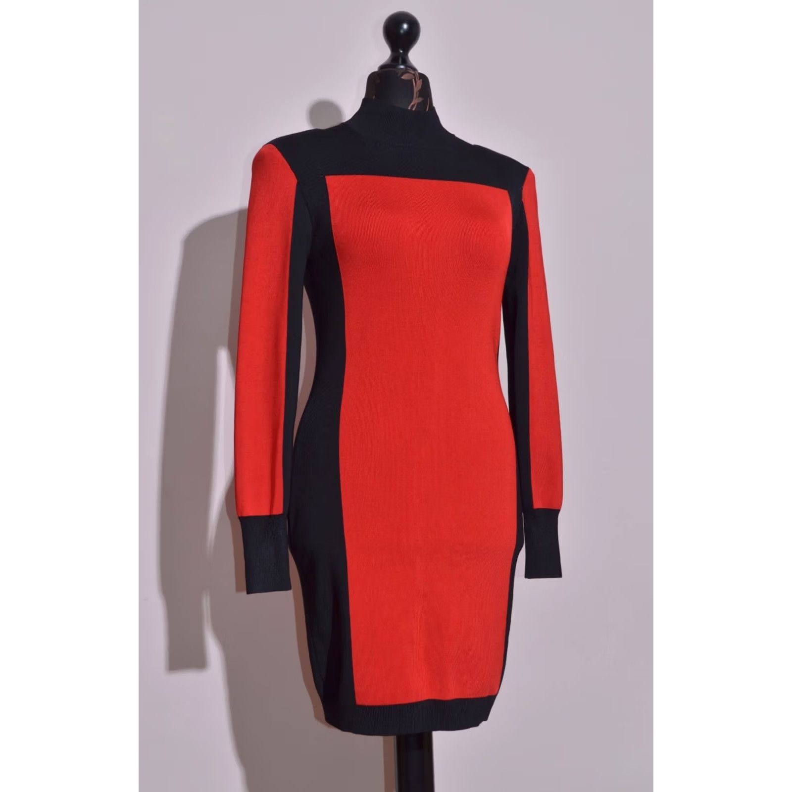 Balmain Balmain x H&M Dress Bodycon Knit Black Long Sleeve High Neck Zip Sz 38 Womens Size S / US 4 / IT 40 - 2 Thumbnail