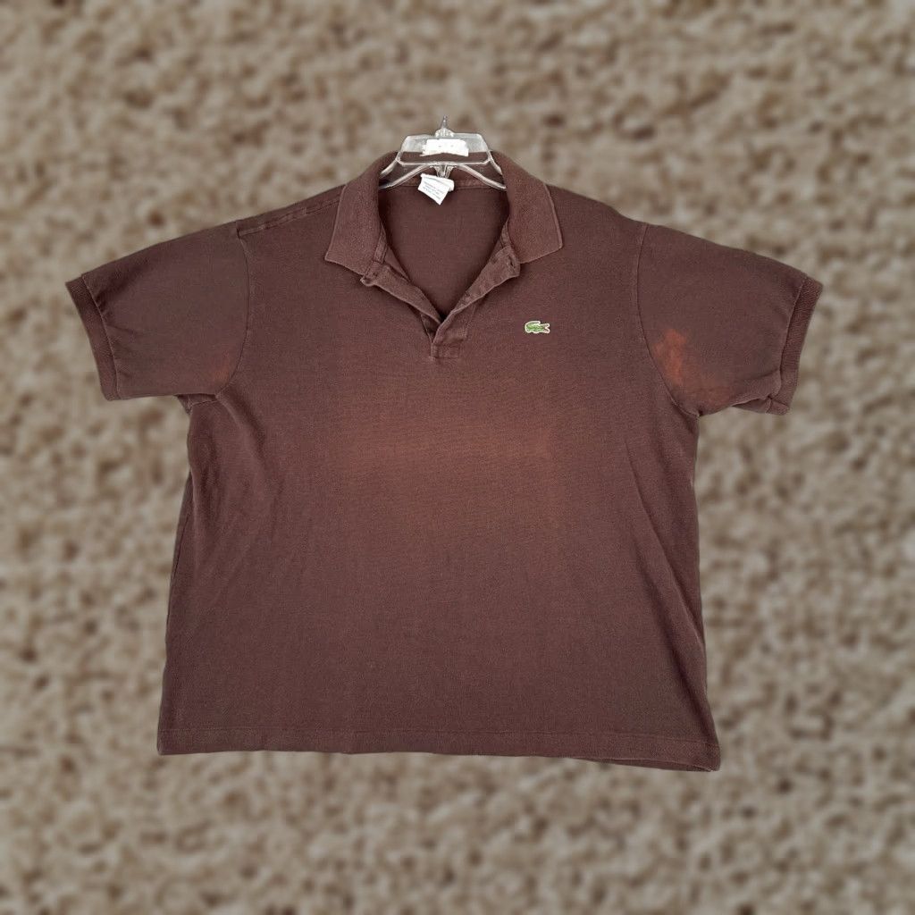 Lacoste Lacoste Shirt Men 7 Brown Short Sleeve Slim 100% Cotton Jersey Classic Designer Mens Size US M / EU 48-50 / 2 - 1 Thumbnail