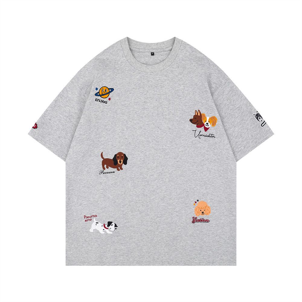 Japanese Brand × Vintage Cartoon puppy embroidered short-sleeved loose T-shirt Size US M / EU 48-50 / 2 - 1 Thumbnail