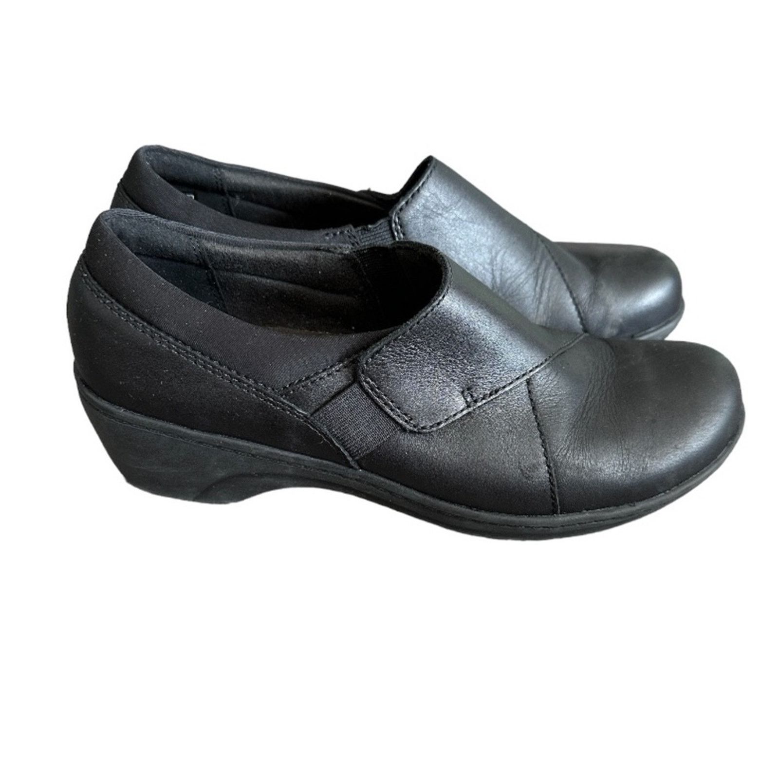 Clarks Clarks Grasp High Black Leather Slip On Clogs Shoes Size 7 Size US 7 / IT 37 - 1 Thumbnail