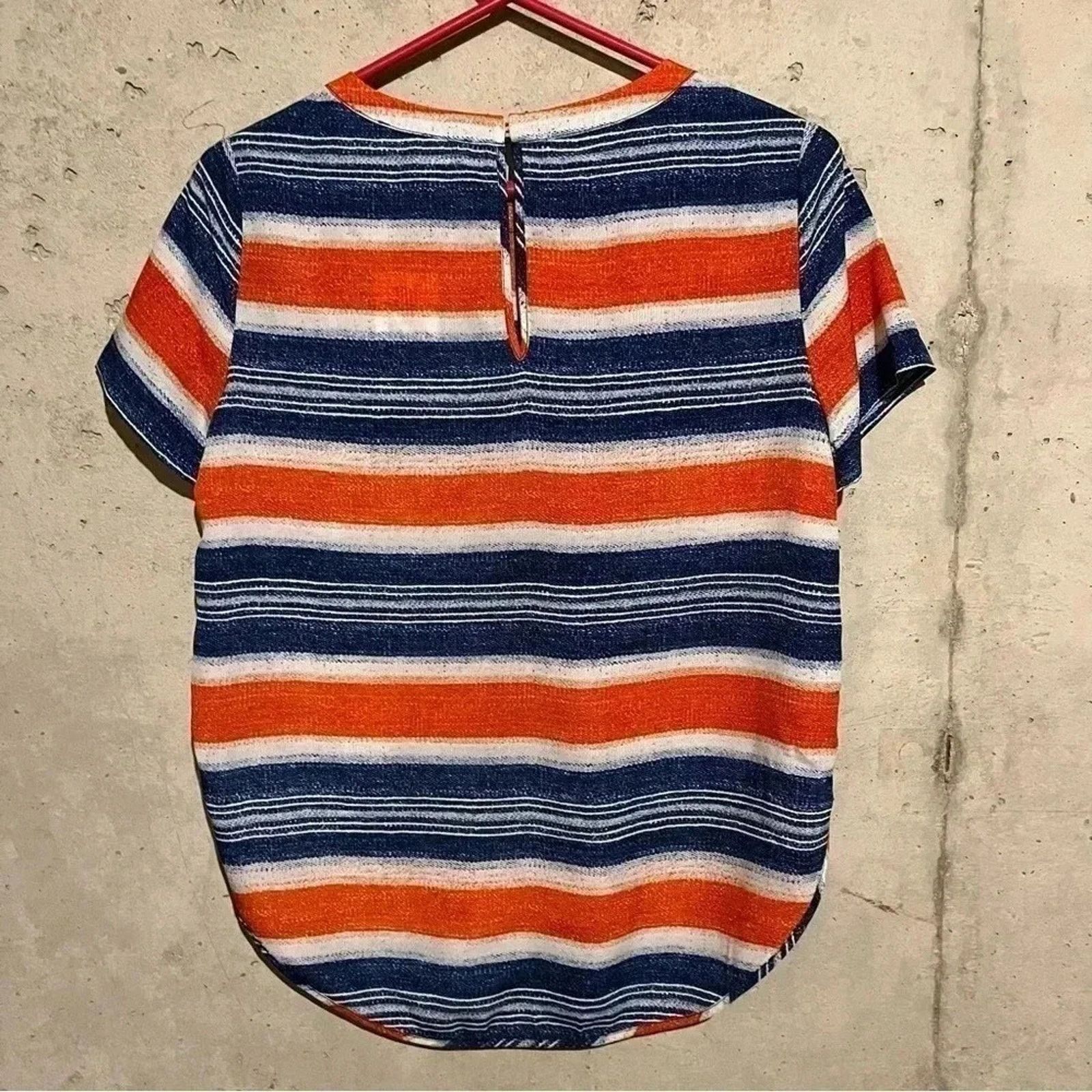 Michael Kors Michael Michael Kors Women's Striped Short Sleeve Top sz S Size S / US 4 / IT 40 - 6 Thumbnail