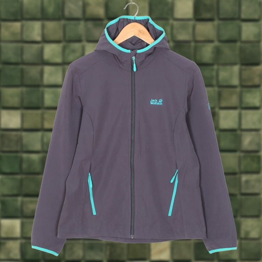 Jack Wolfskin Jack Wolfskin Flex Shield Hooded Soft Shell Jacket Women Size M Purple Grey MJ5564 Size M / US 6-8 / IT 42-44 - 1 Thumbnail