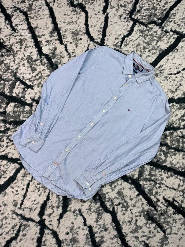 Tommy Hilfiger Tommy Hilfiger blue striped shirt with logo M Size US M / EU 48-50 / 2 - 2 Thumbnail