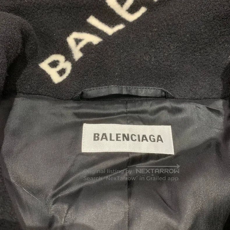 Balenciaga Balenciaga Black Barrage Printed Wool Overcoat Size XXS / US 00 / IT 34 - 6 Thumbnail