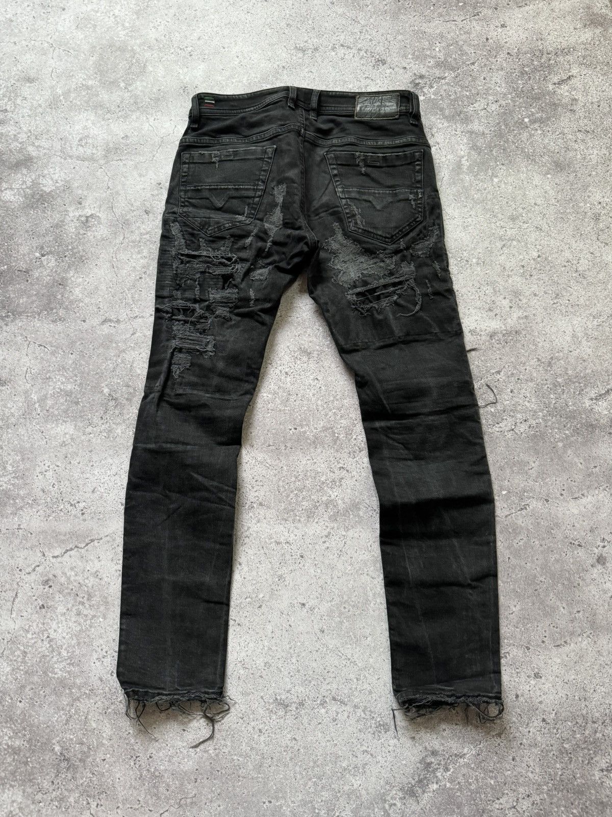 Diesel Diesel Distressed Jeans Denim Dark Gray Rick Owen’s Style Size US 31 - 3 Thumbnail