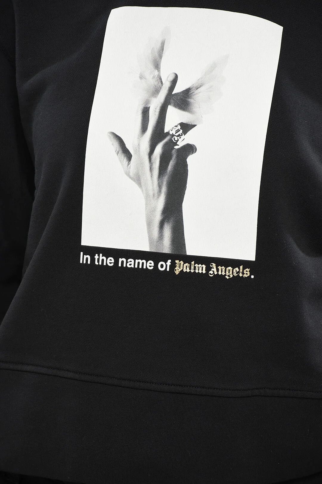 Palm Angels og1mm0326 Brushed Cotton Hoodie in Black Size S / US 4 / IT 40 - 3 Thumbnail