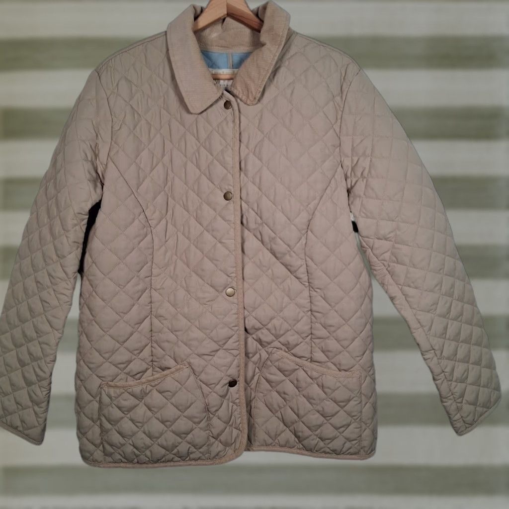 Old Navy Old Navy Quilted Jacket Women XXL Snap Up Tan Corduroy Collar Chore Barn Beige Polyester Softshell Quilted Pockets Casual Workwear Womens Size XXL / US 16-18 / IT 52-54 - 1 Thumbnail