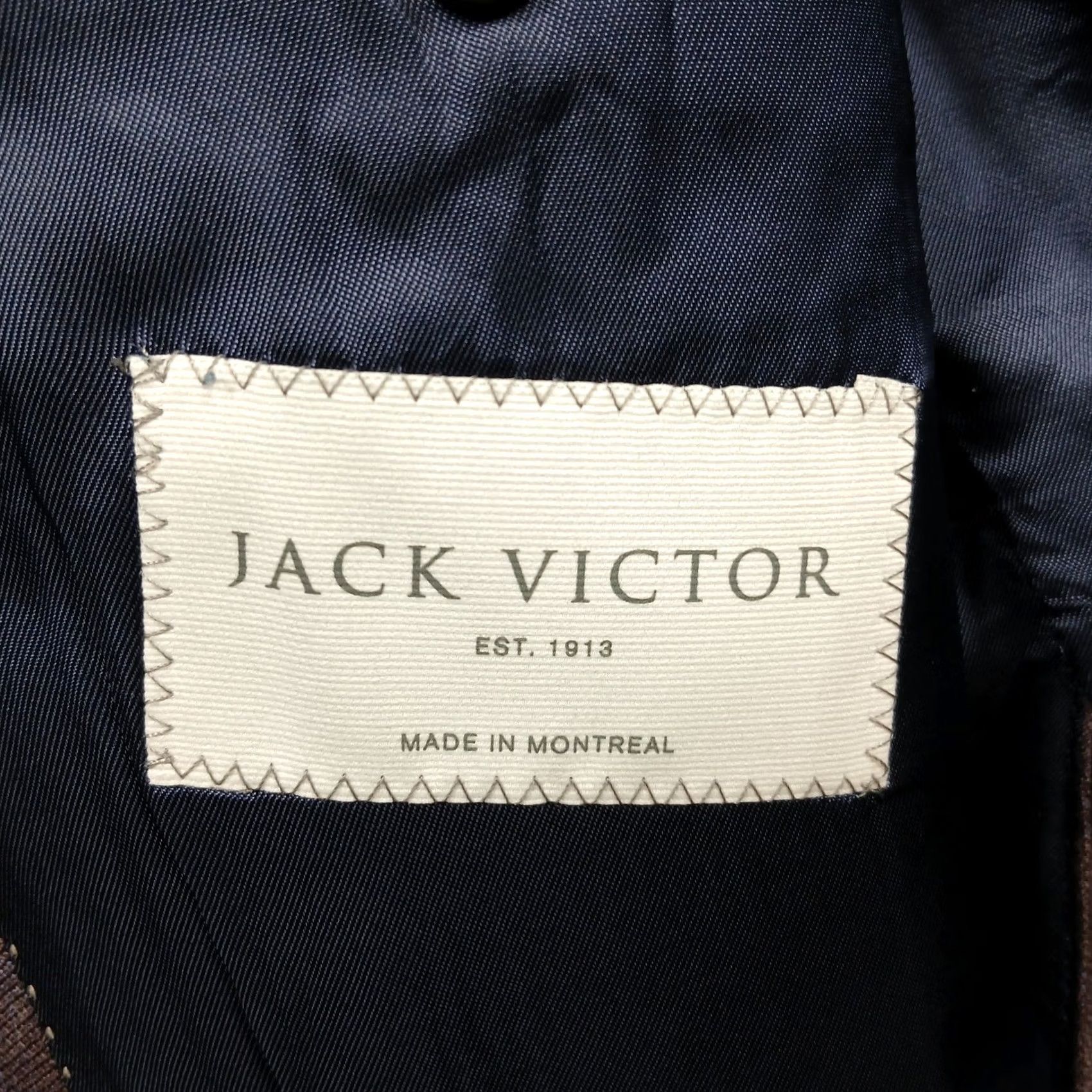 Jack Victor VINTAGE Jack Victor Blazer Sport Coat Brown Plaid 54R Wool Canada Men Size 54R - 4 Thumbnail