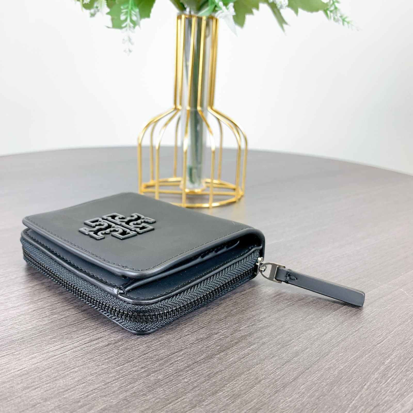 Tory Burch Tory Burch 149653 BRITTEN Matte Black PU BiFold Fold Wallet Size ONE SIZE - 6 Thumbnail