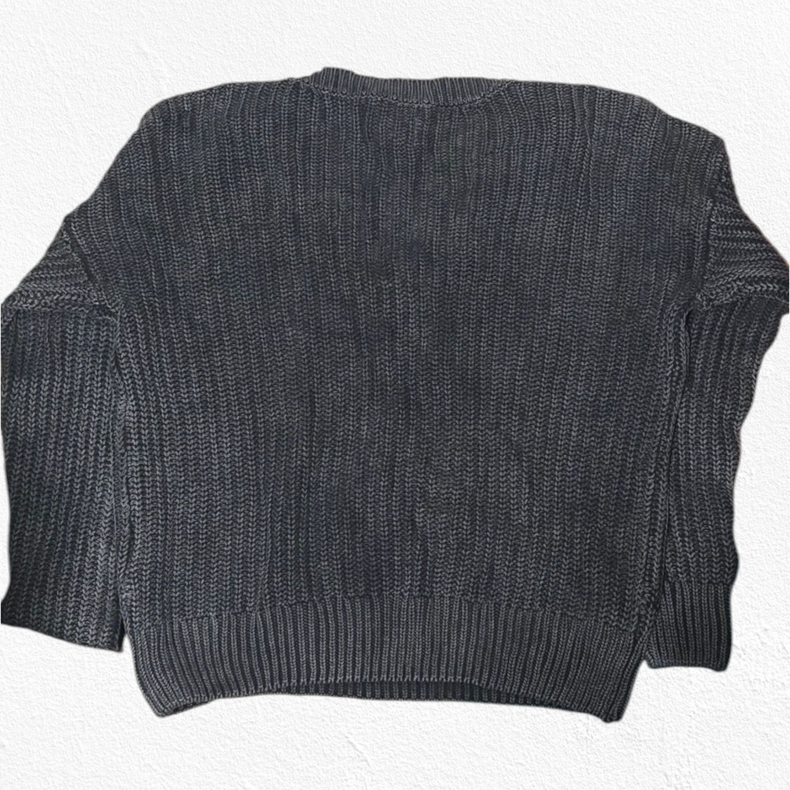 Victoria's Secret Gray V Neck Oversized Chunky Knit Sweater Size Small Size S / US 4 / IT 40 - 11 Thumbnail