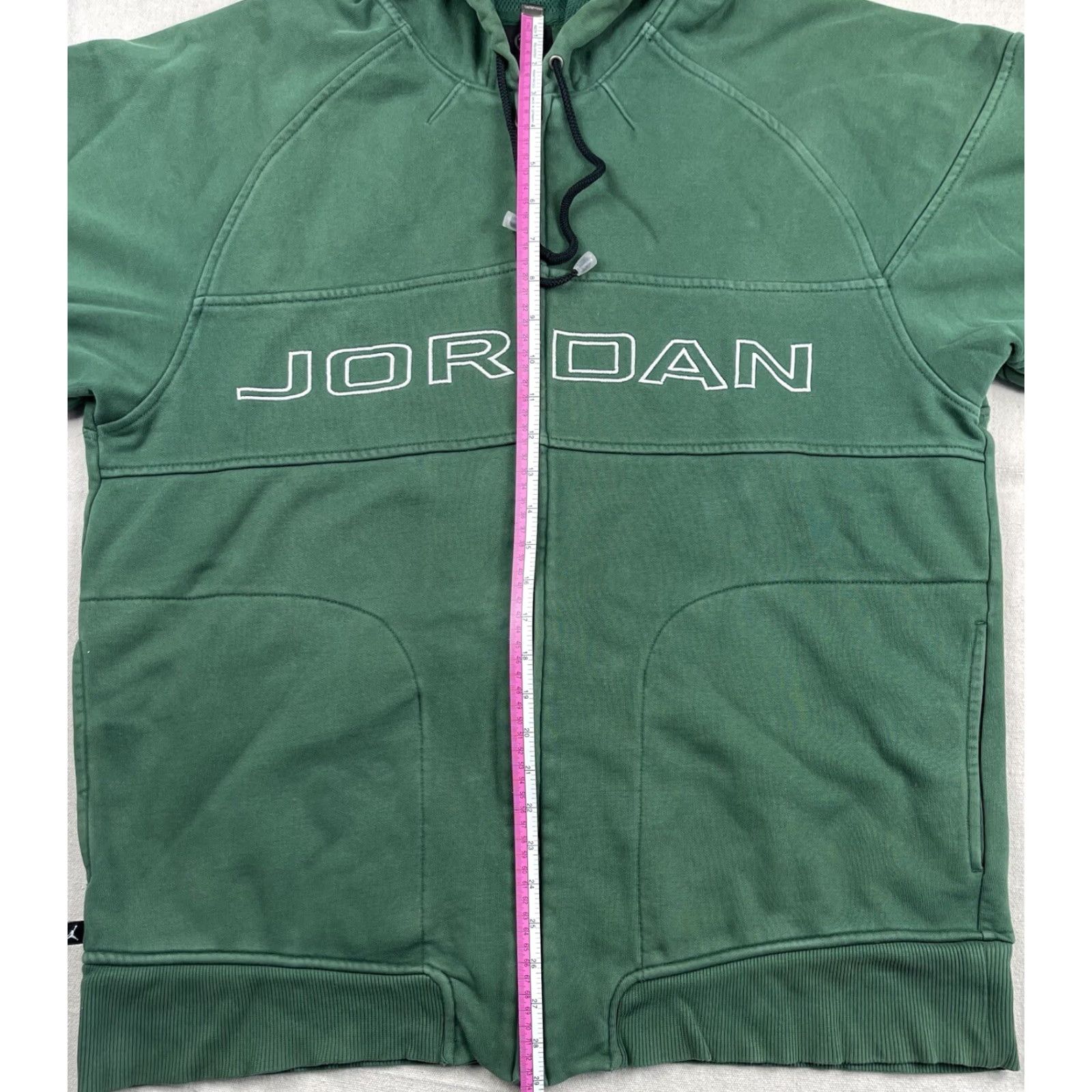 Jordan Brand VINTAGE Air Jordan Hoodie Full Zip Sweatshirt Jacket Men L Nike Vtg Y2K Heavy Thick Green Embroidered Size US L / EU 52-54 / 3 - 8 Thumbnail