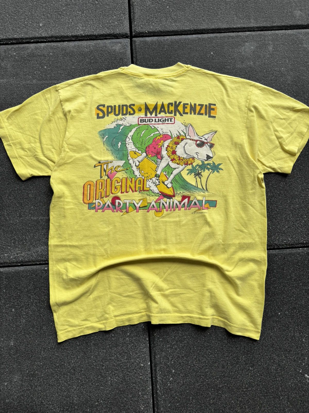 Vintage CRAZY VINTAGE 80's SPUD MACKENZIE TEE Size US XL / EU 56 / 4 - 4 Thumbnail