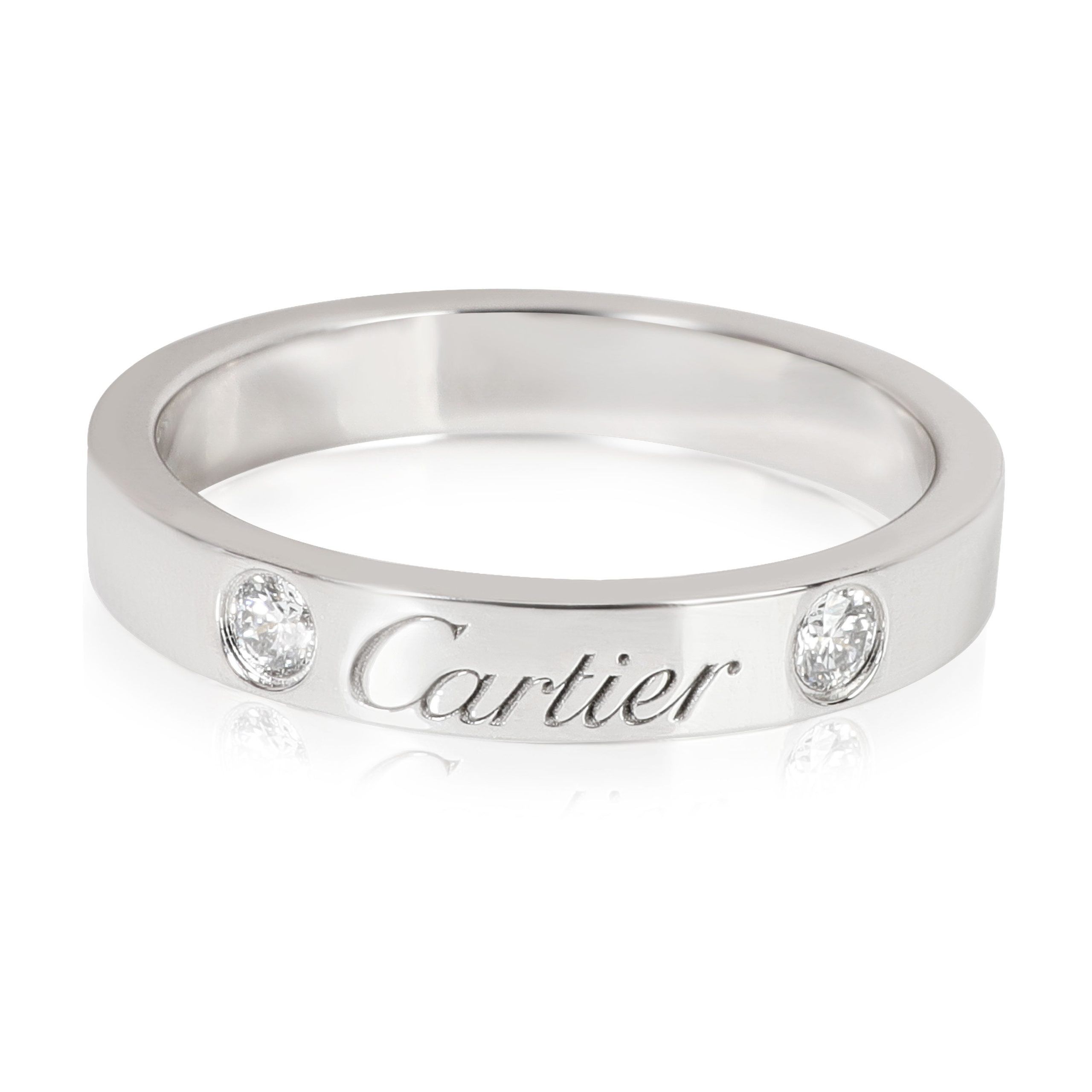 image of Cartier C De Cartier Diamond Band In Platinum 0.07 Ctw in Silver, Women's