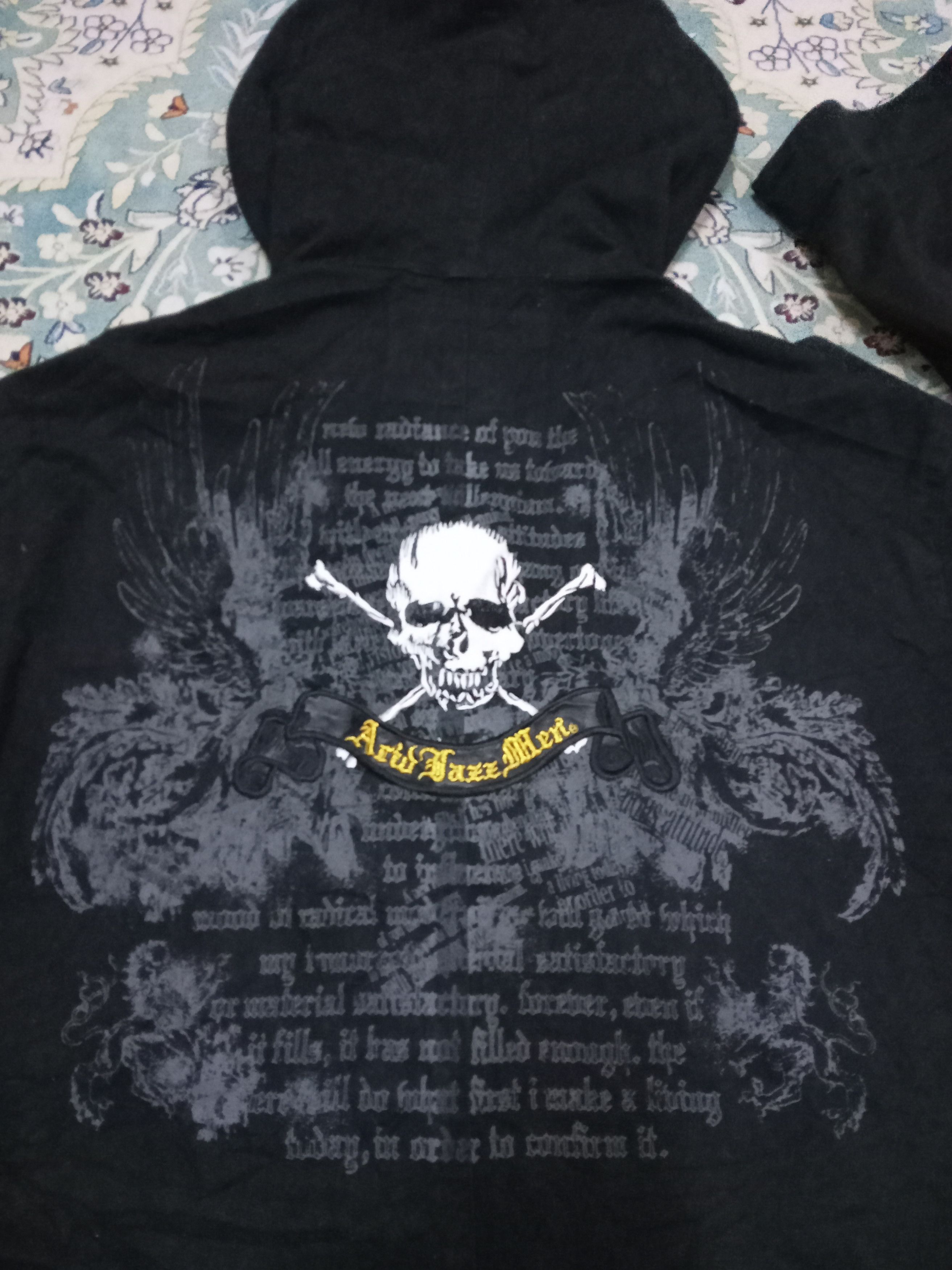Japanese Brand Arid Jazz Men - Rare Skull Design Hoodie Zipped Long Jacket Size US L / EU 52-54 / 3 - 10 Thumbnail