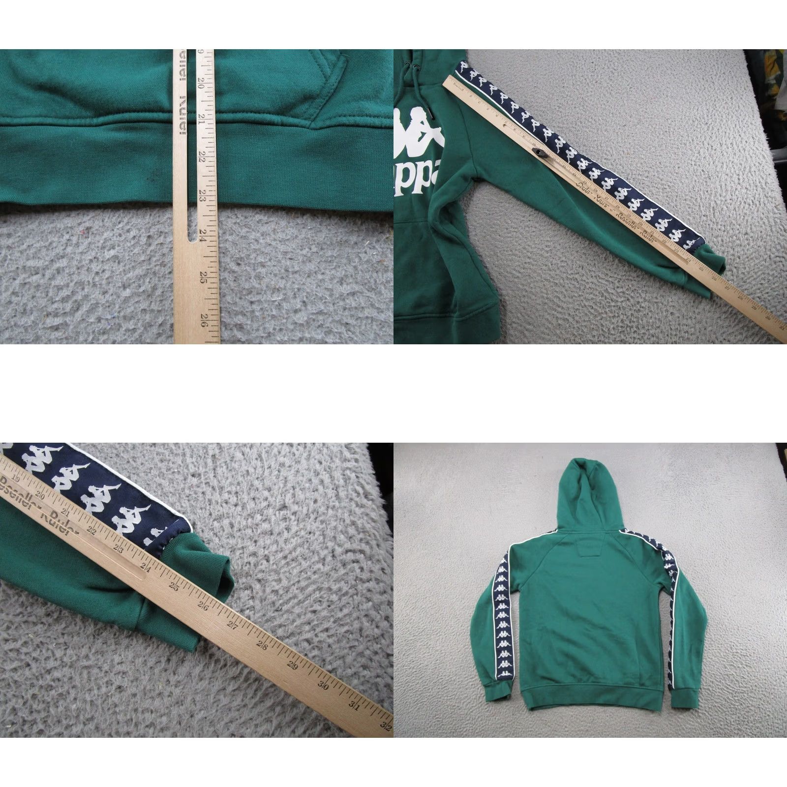 Kappa Kappa Hoodie Mens XS Green Pullover Sweatshirt Hooded Hip Hop Graphic Print Pockets Size US XS / EU 42 / 0 - 8 Thumbnail