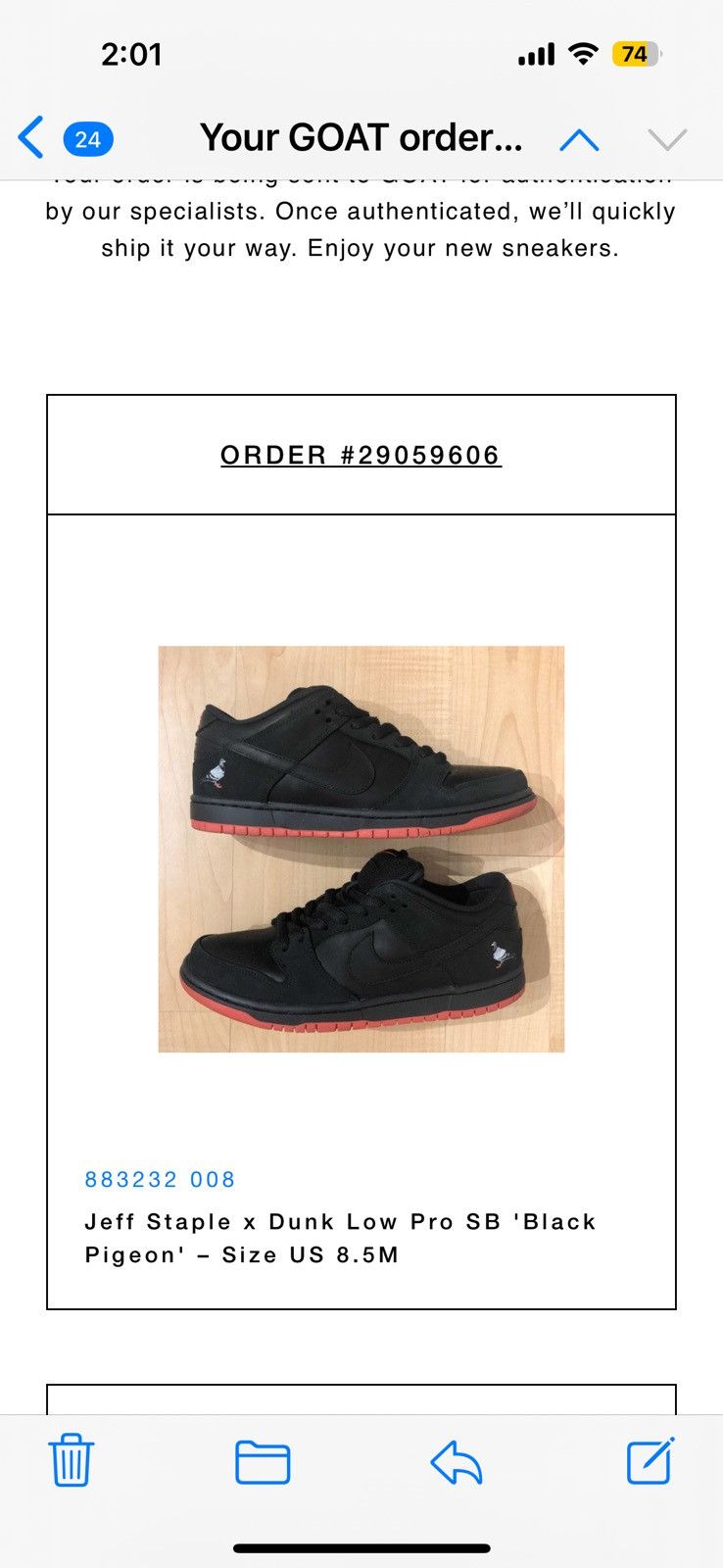 Nike SB × Staple Jeff Staple x Dunk Low Pro SB ‘Black Pigeon’ Size US 8.5 / EU 41-42 - 8 Thumbnail