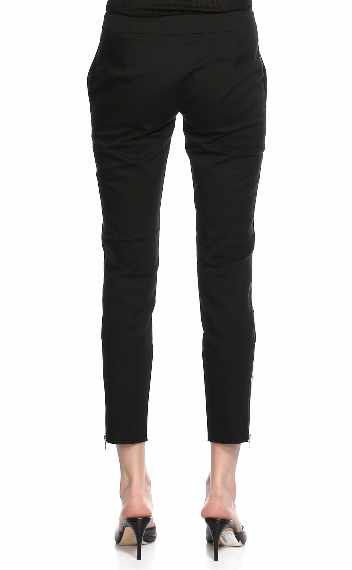 EMILIO PUCCI black stretch cotton crop pants 8 42 trousers