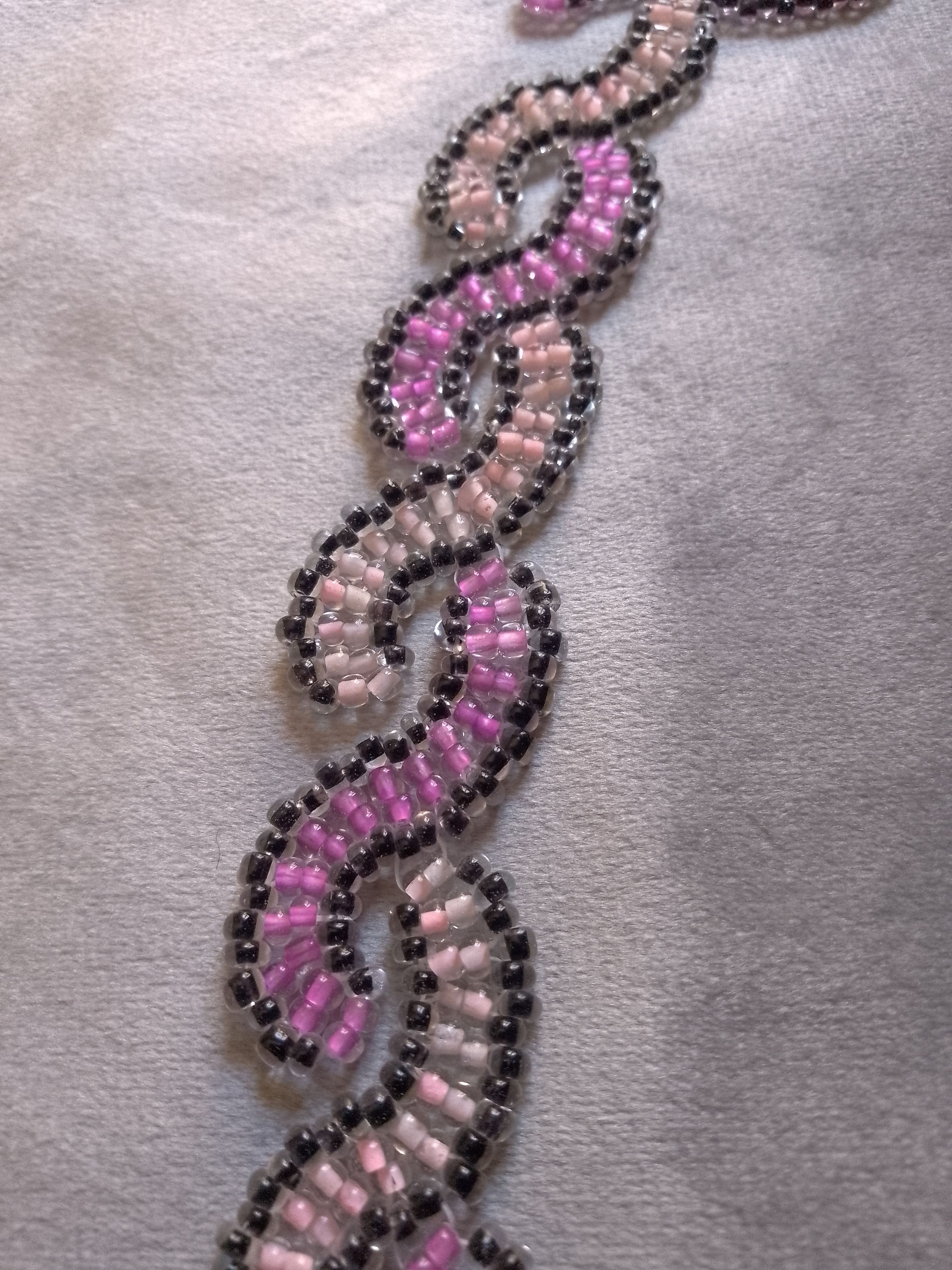 Handmade Necklace braided choker lilac pink super glamour Size ONE SIZE - 8 Thumbnail