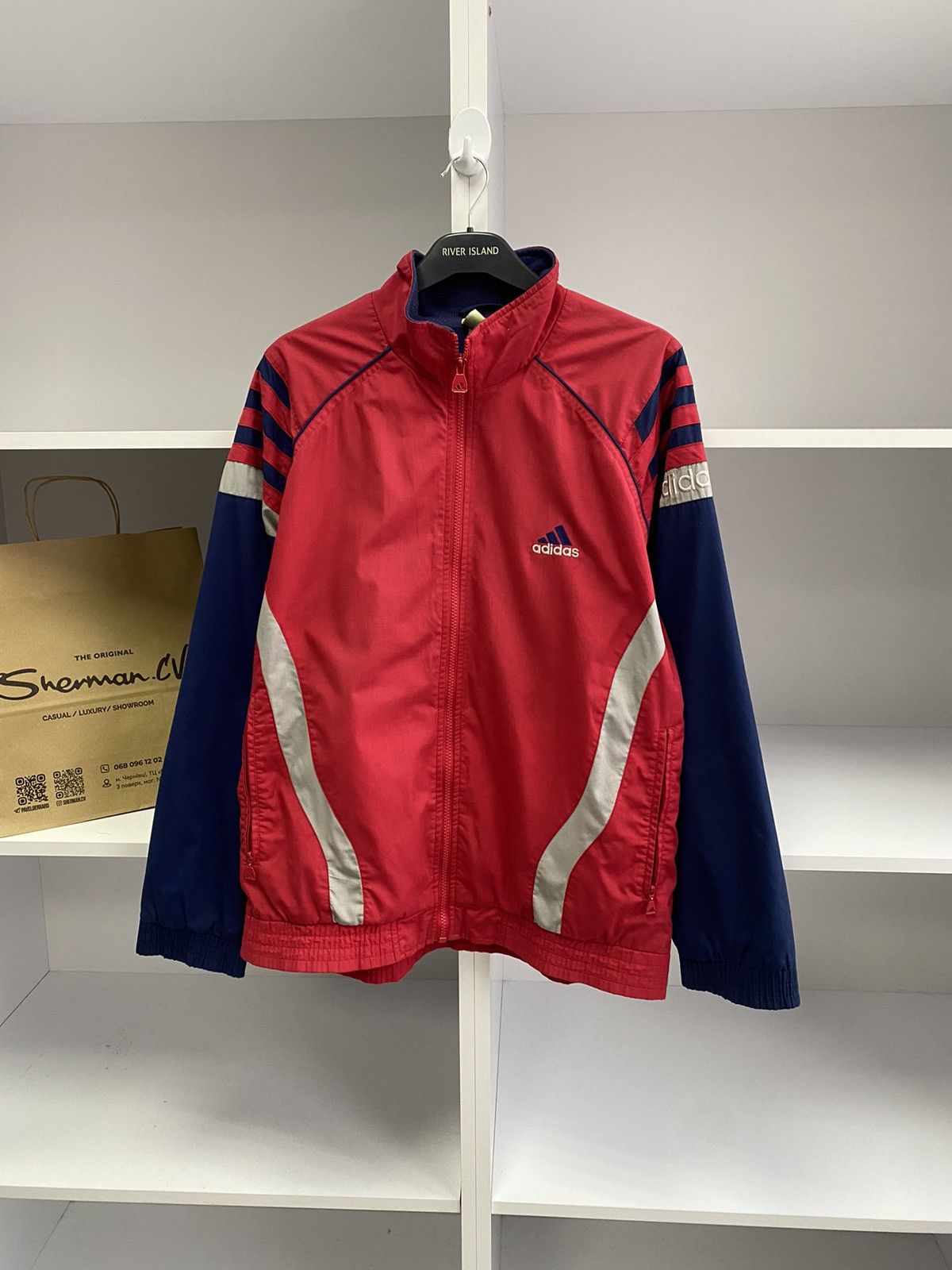 Adidas × Vintage Vintage Adidas Red 90s Style Track Jacket Size US M / EU 48-50 / 2 - 3 Thumbnail