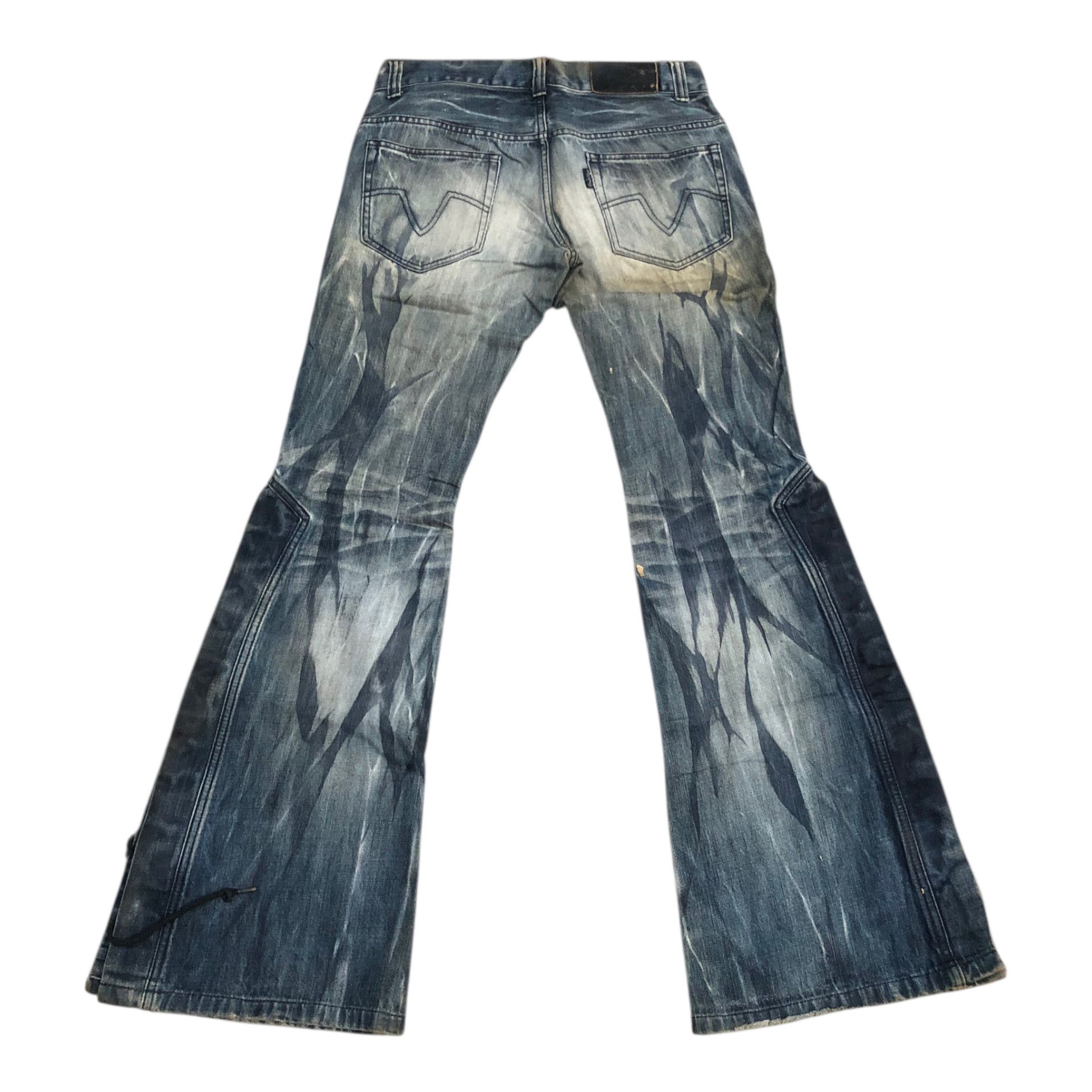 Tornado Mart 🔥🔥Y2K TORNADO MART Lowbox Acid Dyed Flared Bootcut Denim Size US 31 - 2 Thumbnail