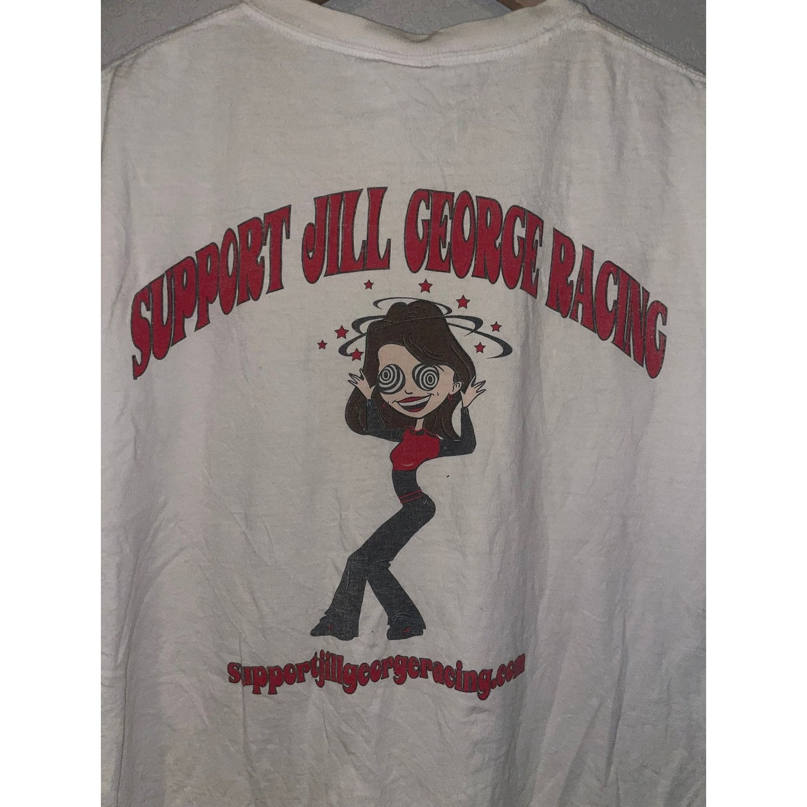 Gildan Jill George Shirt Fan Club Racing Signed Graphic Tee Vintage Size US XL / EU 56 / 4 - 8 Thumbnail