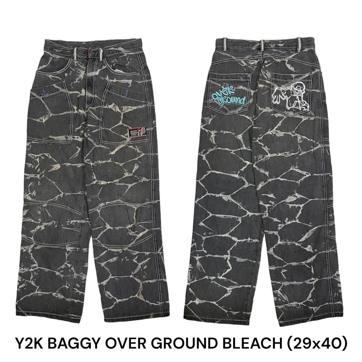 image of Vintage Y2K Baggy Pop N Pop Jnco Trademark in Black, Men's (Size 29)