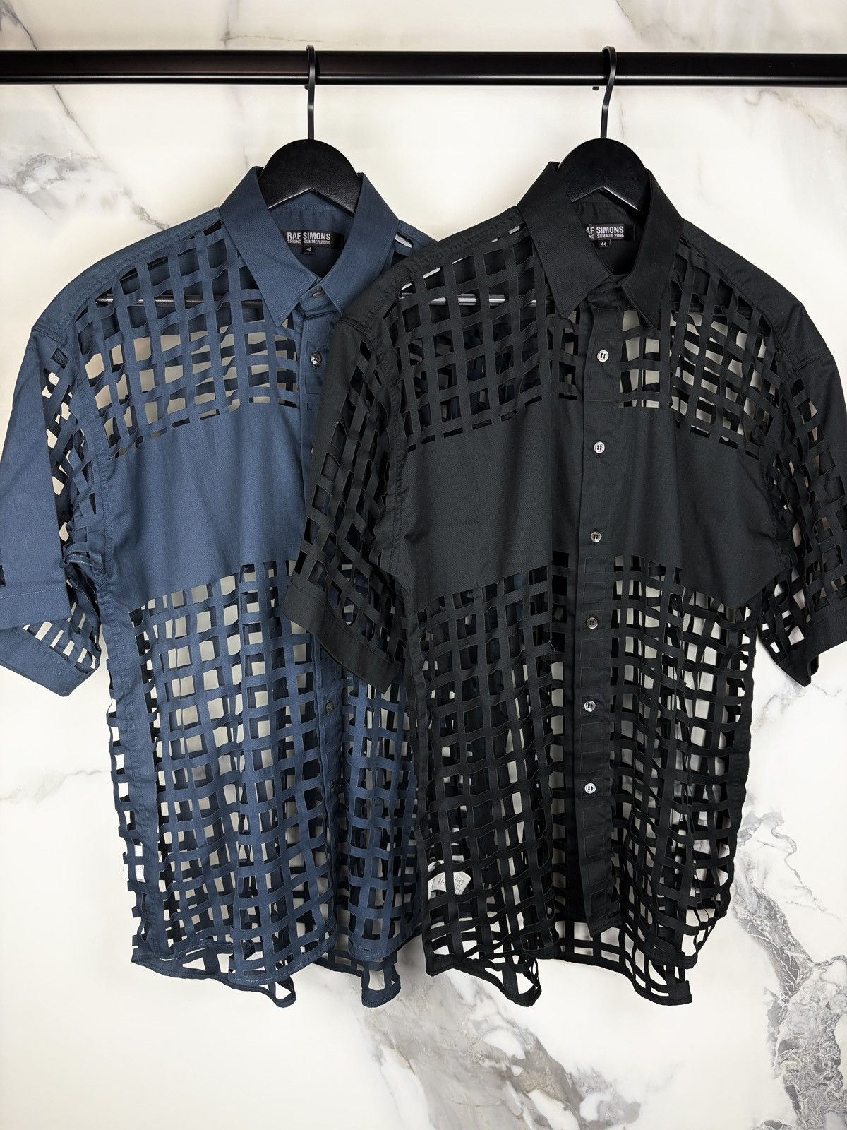 Raf Simons SS06 Raf Simons Laser Cut Net Buttonup Shirt Icarus Surgit Size US S / EU 44-46 / 1 - 2 Thumbnail