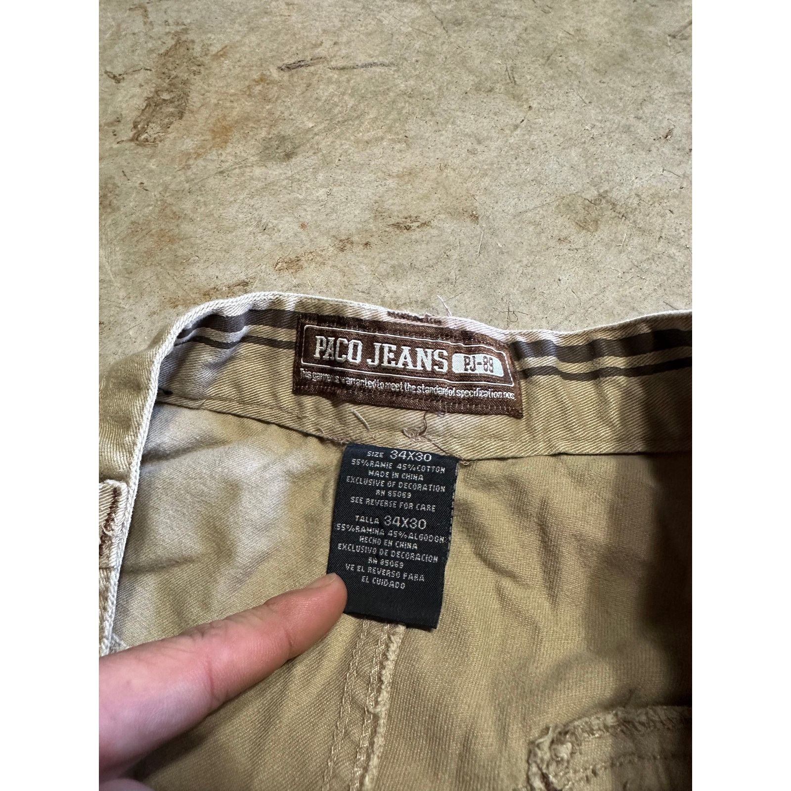 Vintage Vintage Paco Jeans Baggy Wide Leg Y2K Khaki Pants 32x30 Size US 32 / EU 48 - 6 Thumbnail