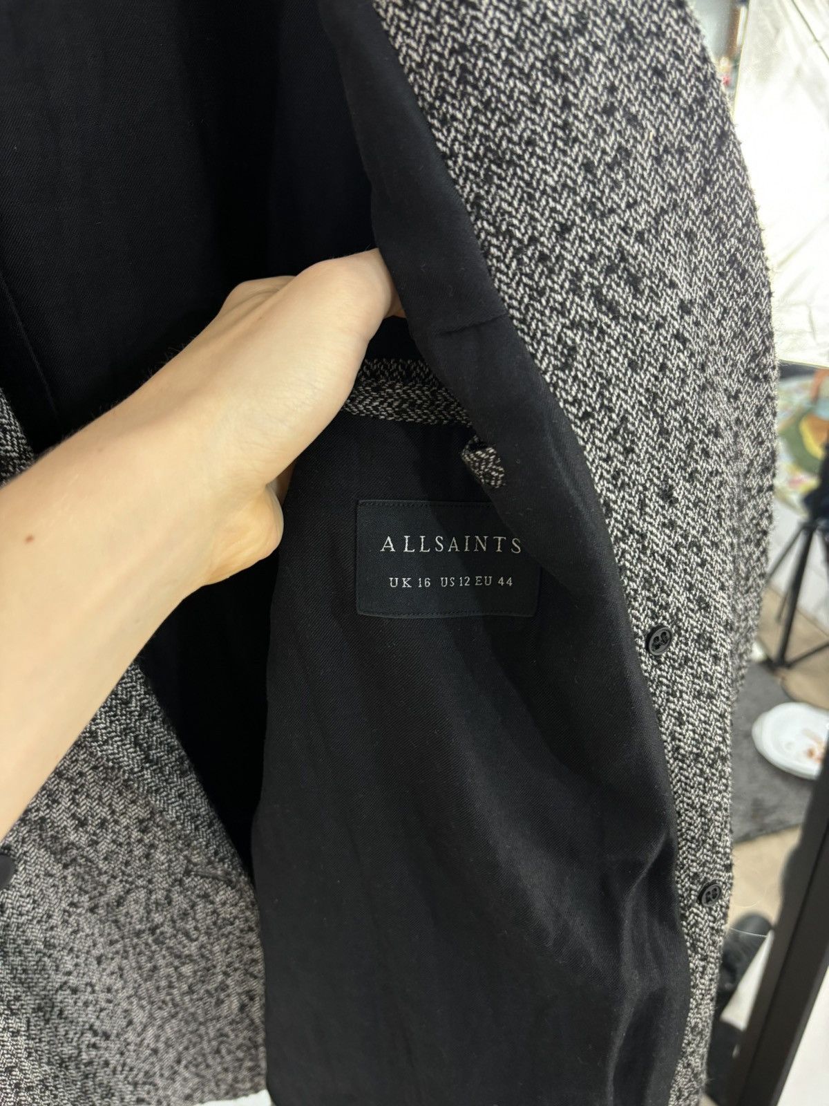 Allsaints × Designer Luxury Wool AllSaints Blazer Jacket Coat Double-Row Elegant Size L / US 10 / IT 46 - 10 Thumbnail