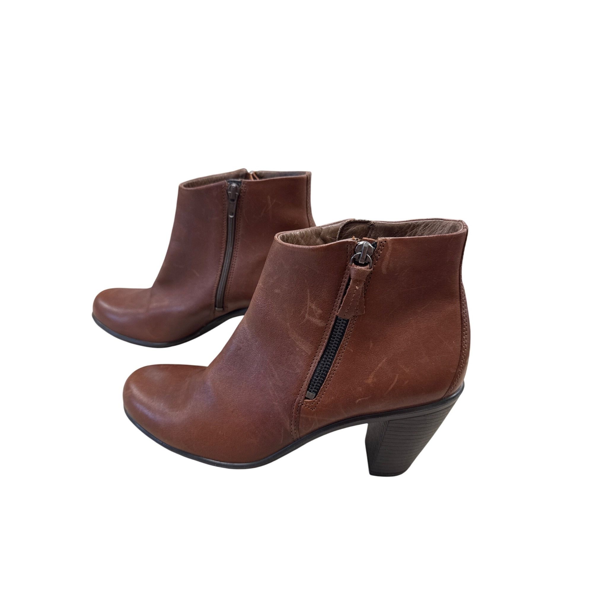 Ecco ECCO Brown Leather Ankle Boots Womens Size 10 SKU 7022 Size US 10 / IT 40 - 3 Thumbnail
