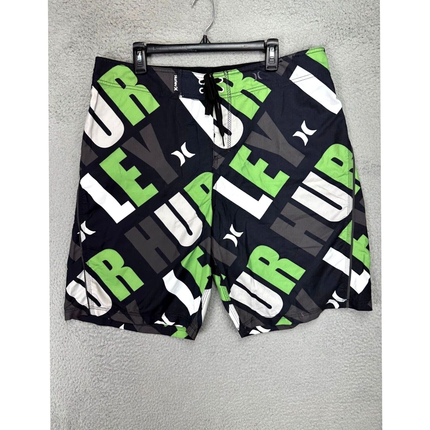 Hurley Hurley Swim Trunks Men 38 XL Black Green Graphic Print Board Shorts NEW Size US 36 / EU 52 - 3 Thumbnail