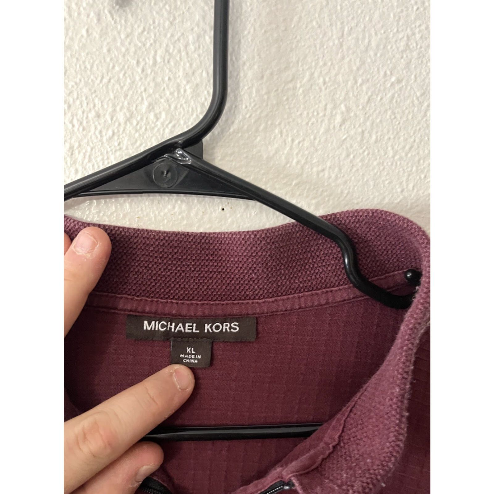 Michael Kors Michael Kors Polo Shirt Mens XL Maroon 1/4 Zip Pullover Short Sleeve Classic Designer Modern Logo Size US XL / EU 56 / 4 - 3 Thumbnail