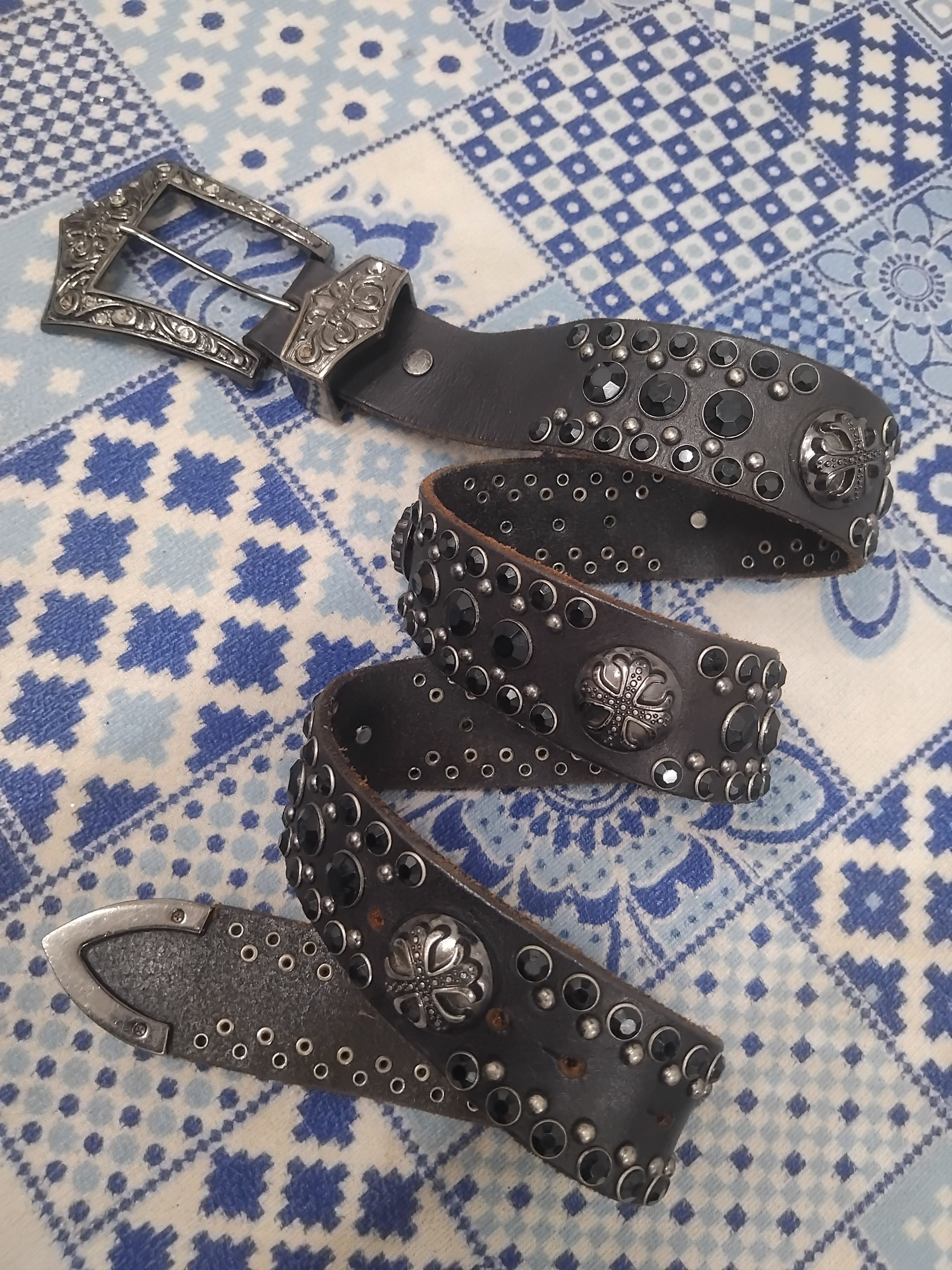Isamu Katayama Backlash 💥Diablo punk rock leather solid brass belt Size ONE SIZE - 11 Thumbnail