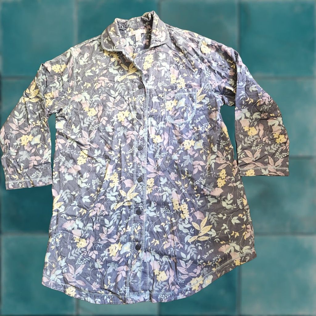 Vintage Carole Hochman Womens L Women Sleepwear Pajamas Floral Button Size Size ONE SIZE - 1 Thumbnail
