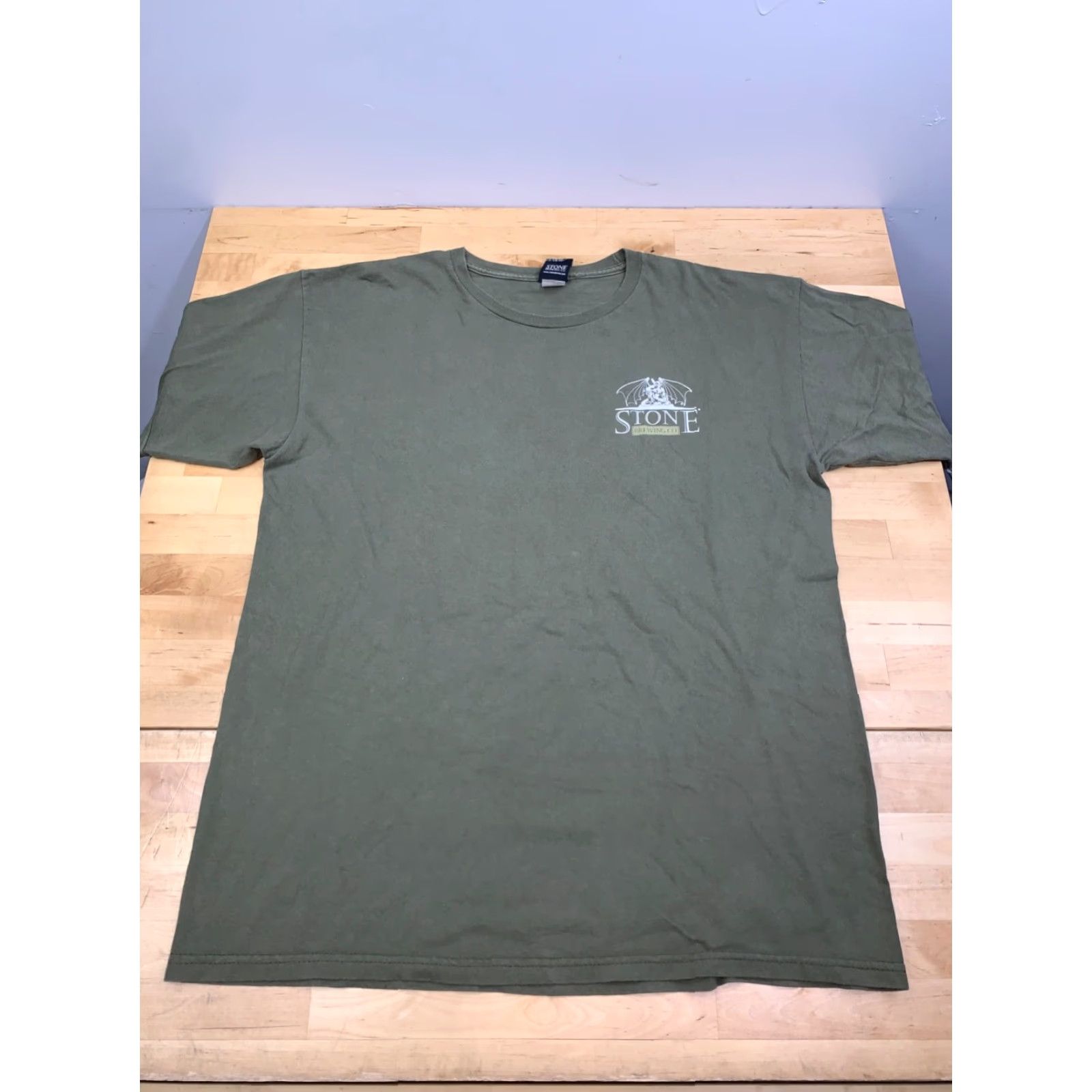 CO Stone Brewing Co Shirt Mens L Olive Green Logo Y2K Beer Brew 12545 Size US L / EU 52-54 / 3 - 5 Thumbnail