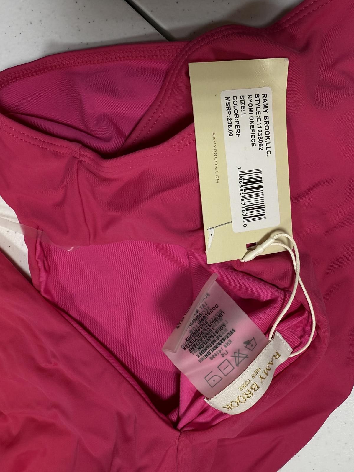 Designer Stylish Pink One-Shoulder Swimsuit by Ramy Brook Size ONE SIZE - 7 Thumbnail