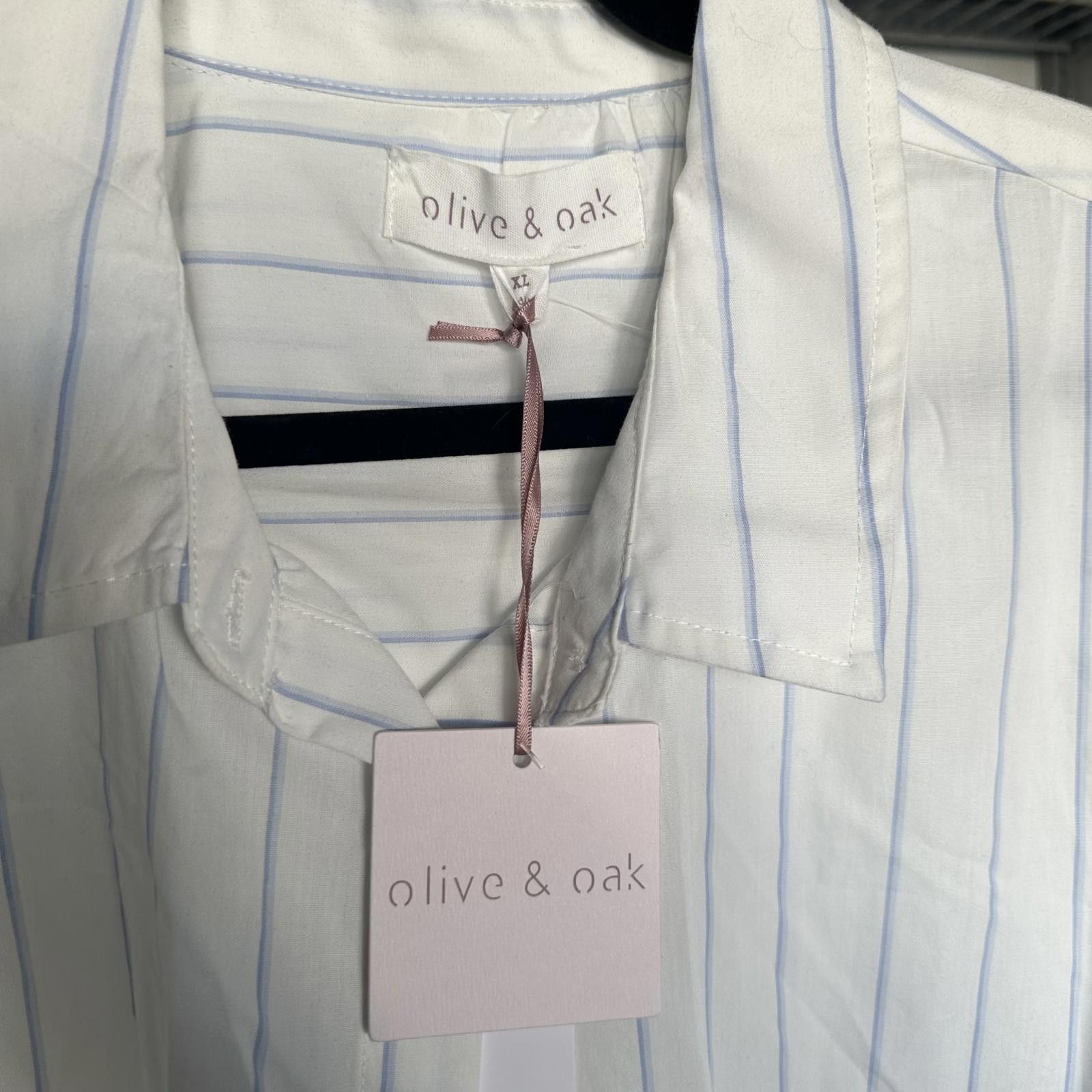 Designer Olive & Oak Striped Button-Up Shirt xl Size XL / US 12-14 / IT 48-50 - 2 Thumbnail