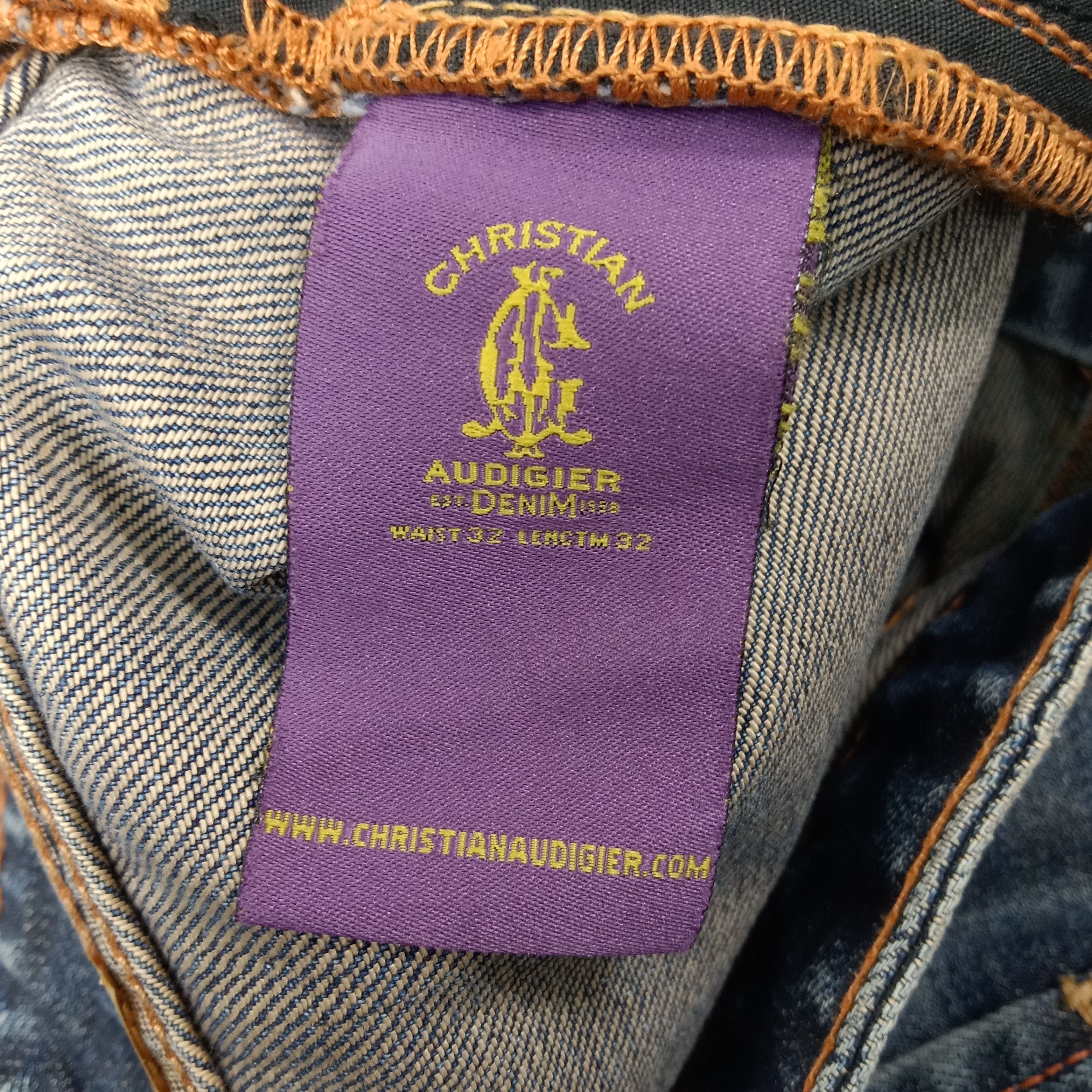 Christian Audigier × Ed Hardy × Vintage Ed Hardy Christian Audugier Custom Logo Jeans Size US 31 - 14 Thumbnail