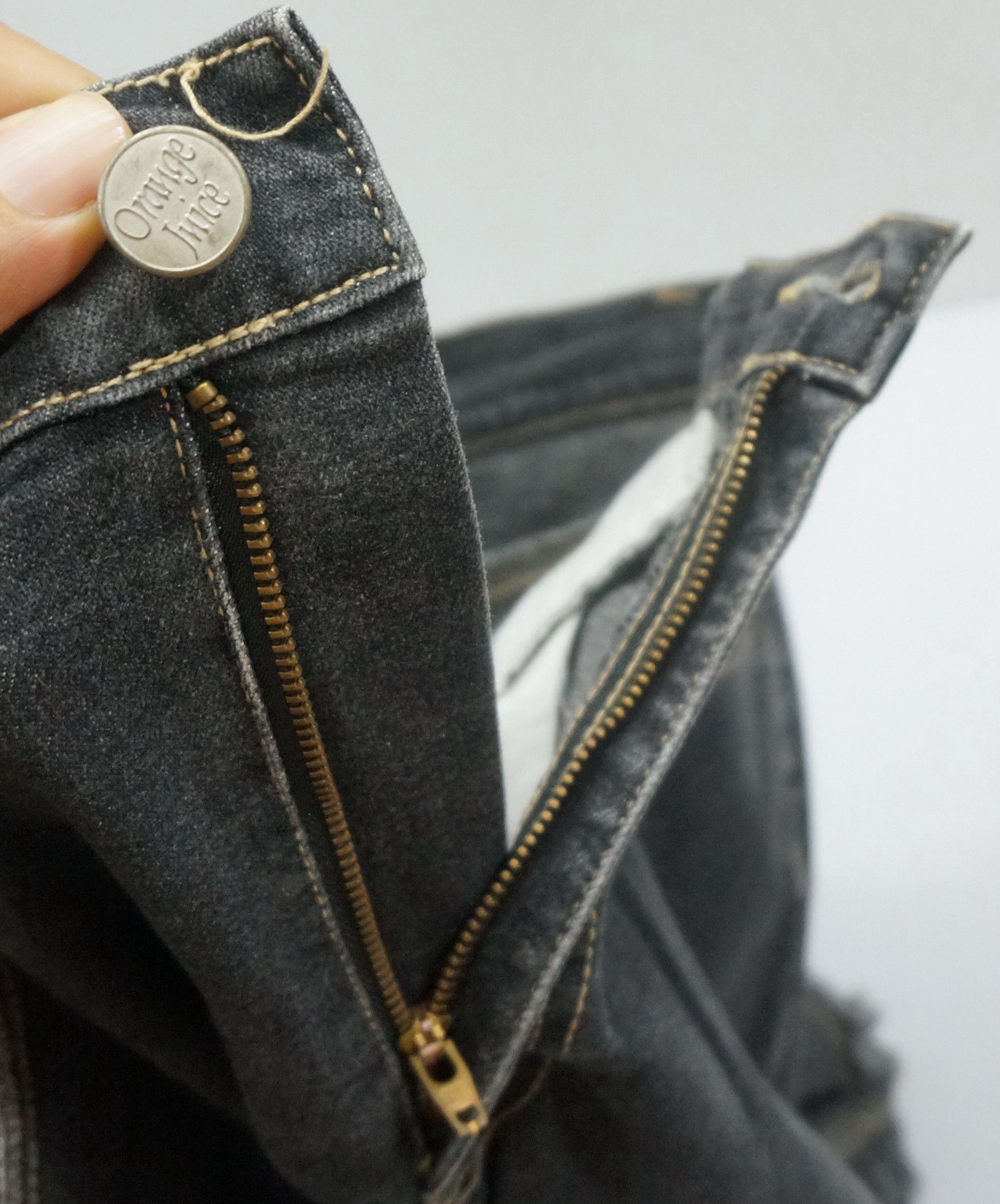 Japanese Brand Japan 🔴 ORANGE JUICE Flare Patchwork Hagi Style Denim Size US 33 - 8 Thumbnail
