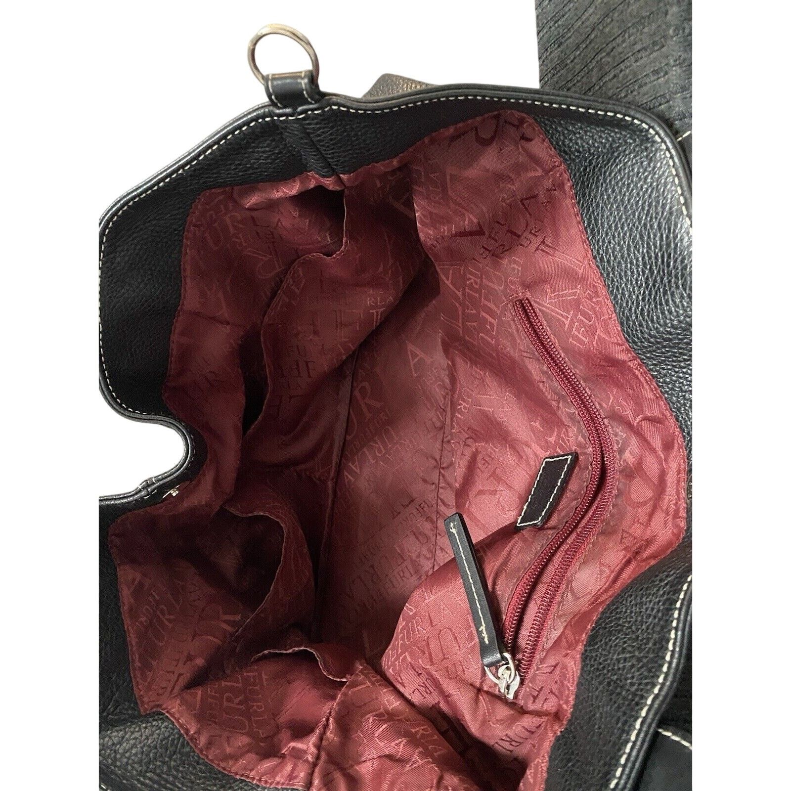 Furla Furla Soft Pebble Double Handle Black Hobo Bag Size ONE SIZE - 23 Thumbnail