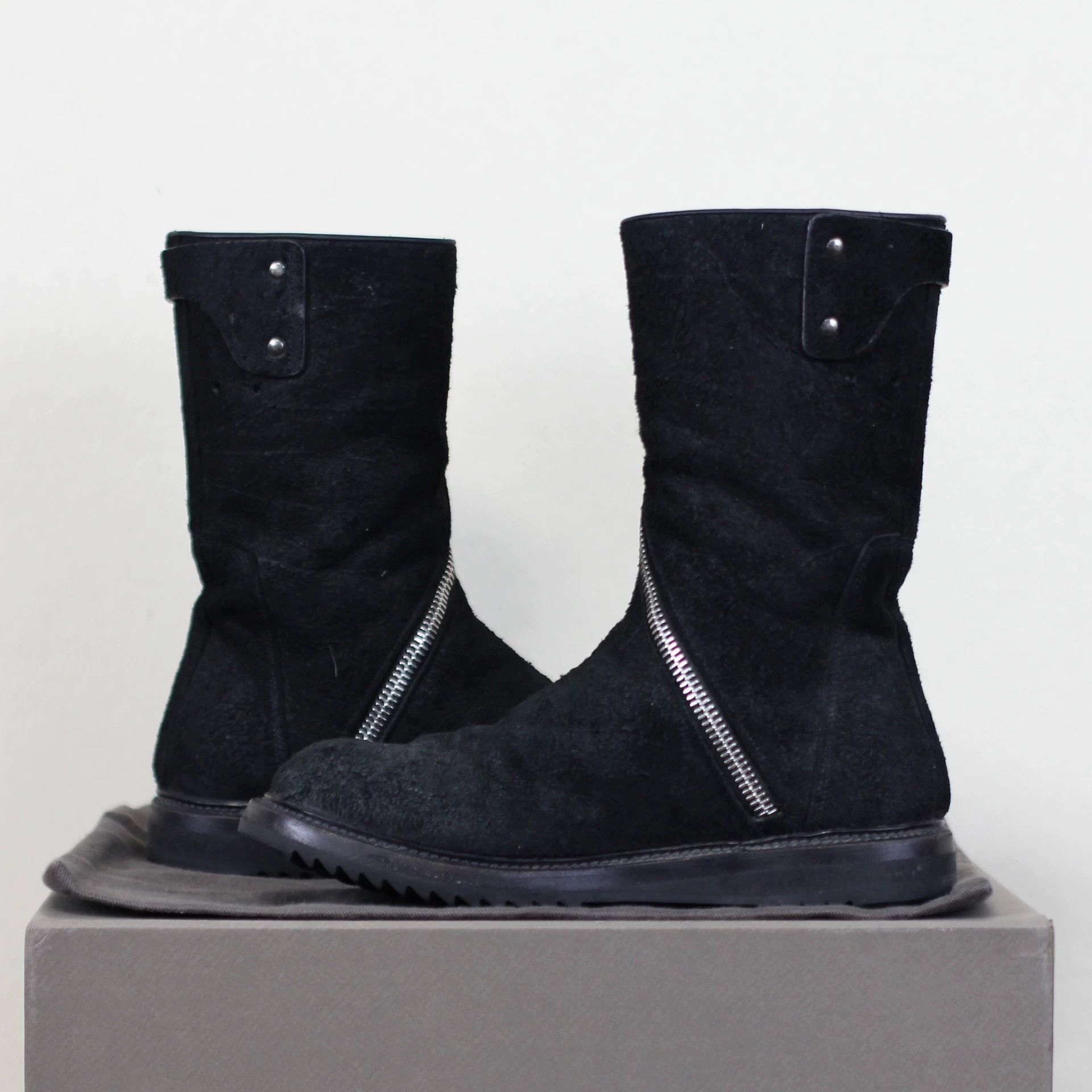 Rick Owens Rickowens Suede Rotary Zipper Military Boots Size US 6.5 / IT 36.5 - 3 Thumbnail