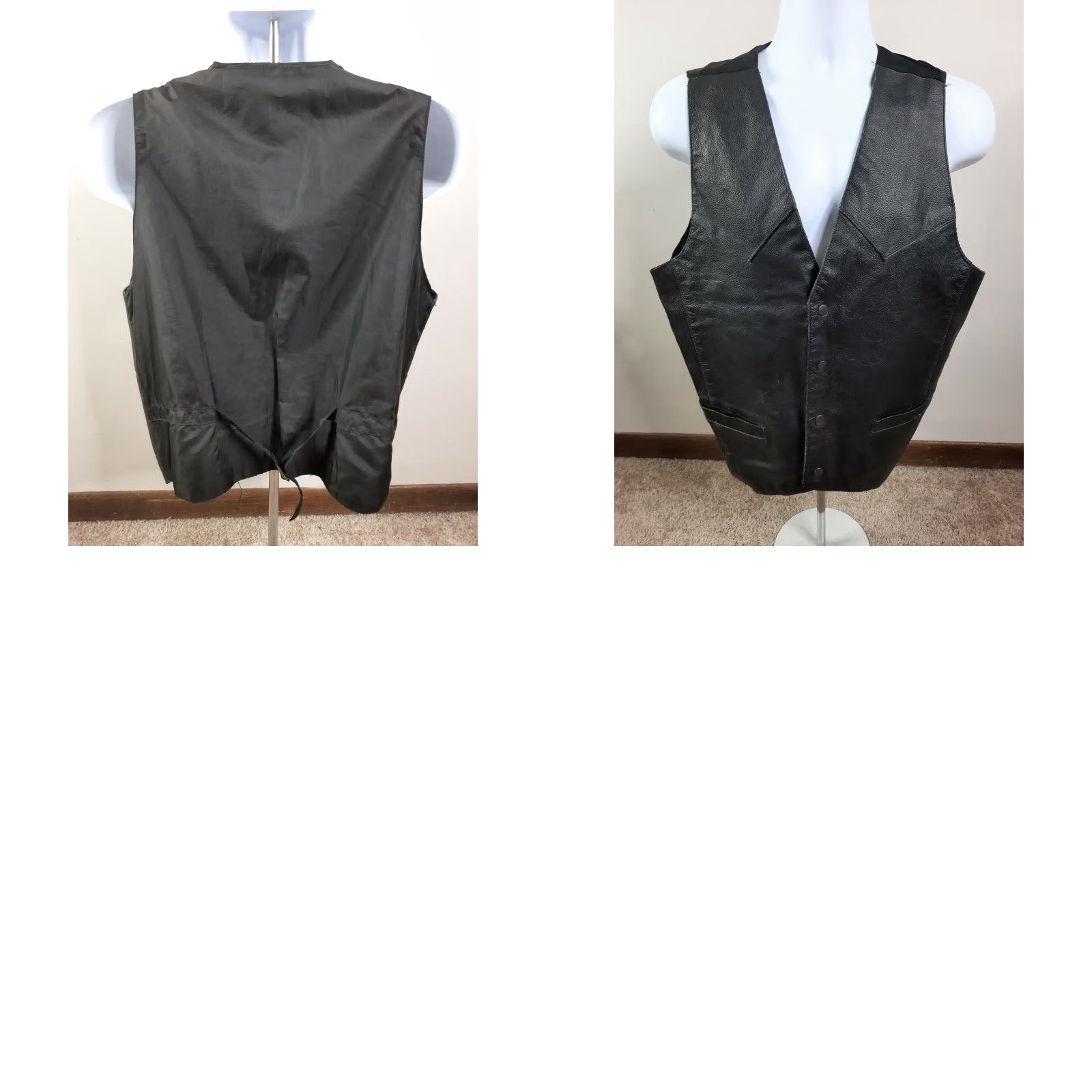 Vintage VINTAGE Permit Platinum Leather Black Mens Vest Western Style M Medium Pockets Size US M / EU 48-50 / 2 - 8 Thumbnail