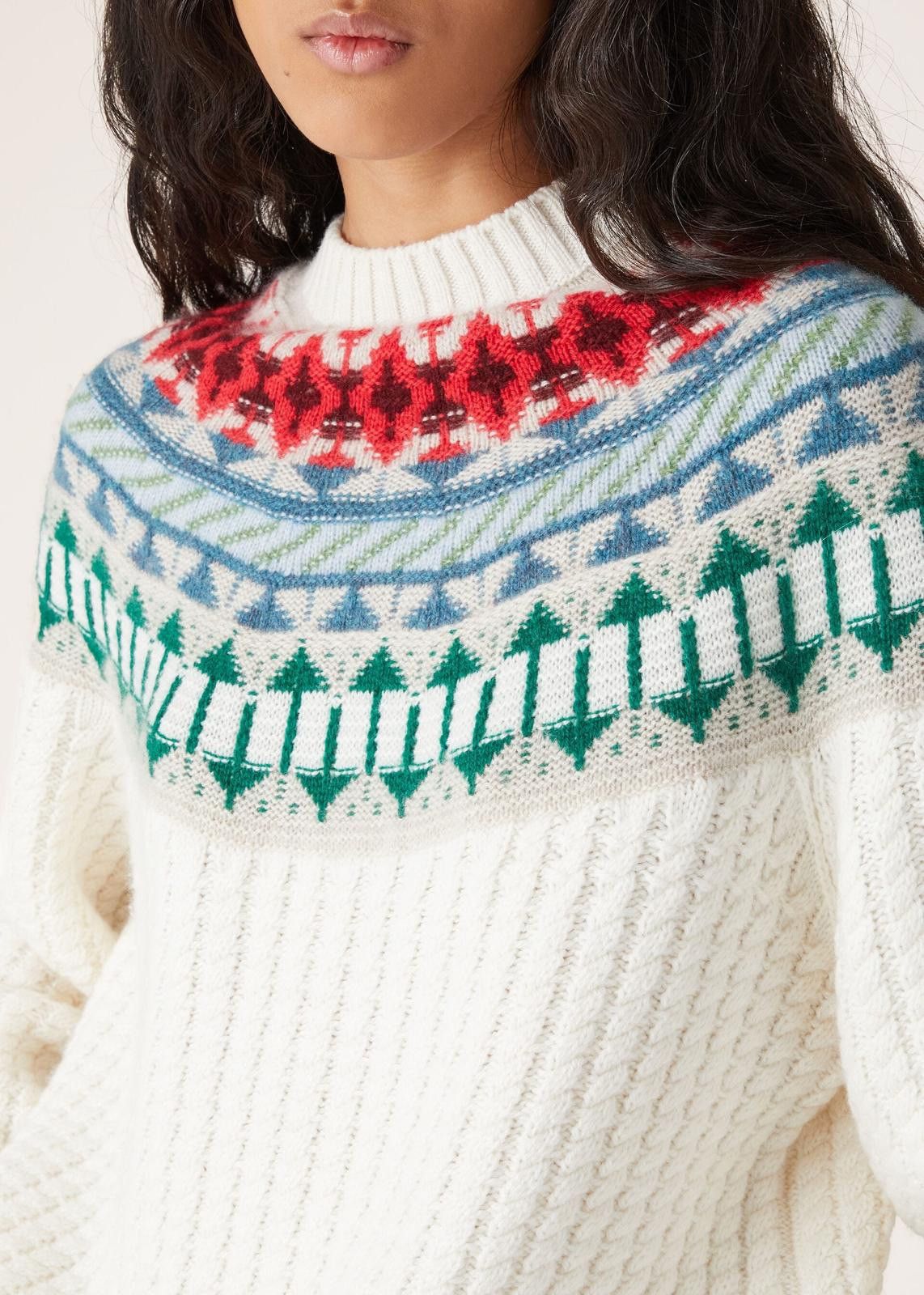 Loro Piana o1srvl11e0125 Noel Holiday Crewneck Sweater in Multicolor Size L / US 10 / IT 46 - 4 Thumbnail