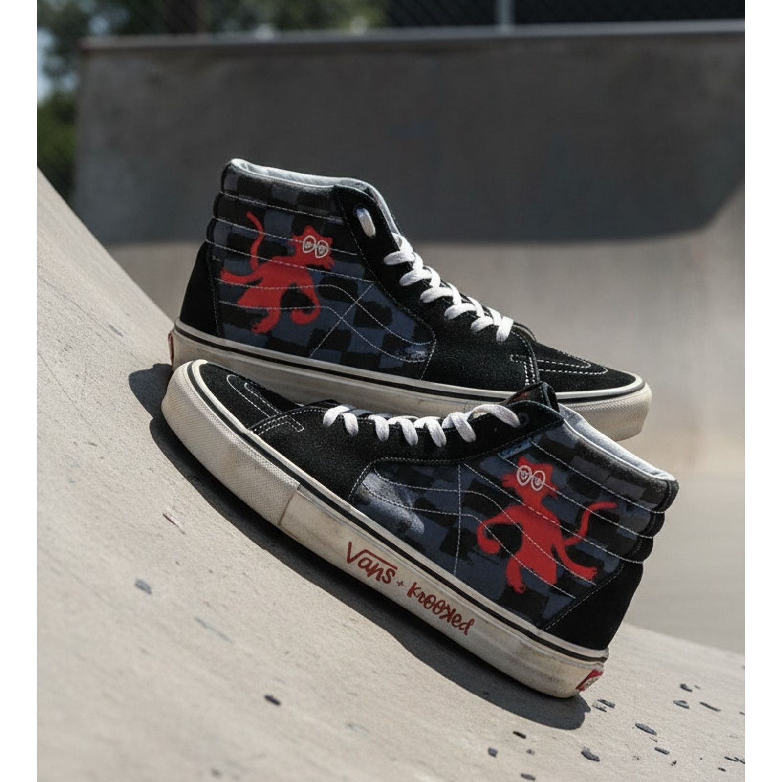Vans Vans x Krooked Skate Sk8-Hi Camo High Top Skate Shoes Size US 10 / EU 43 - 1 Thumbnail