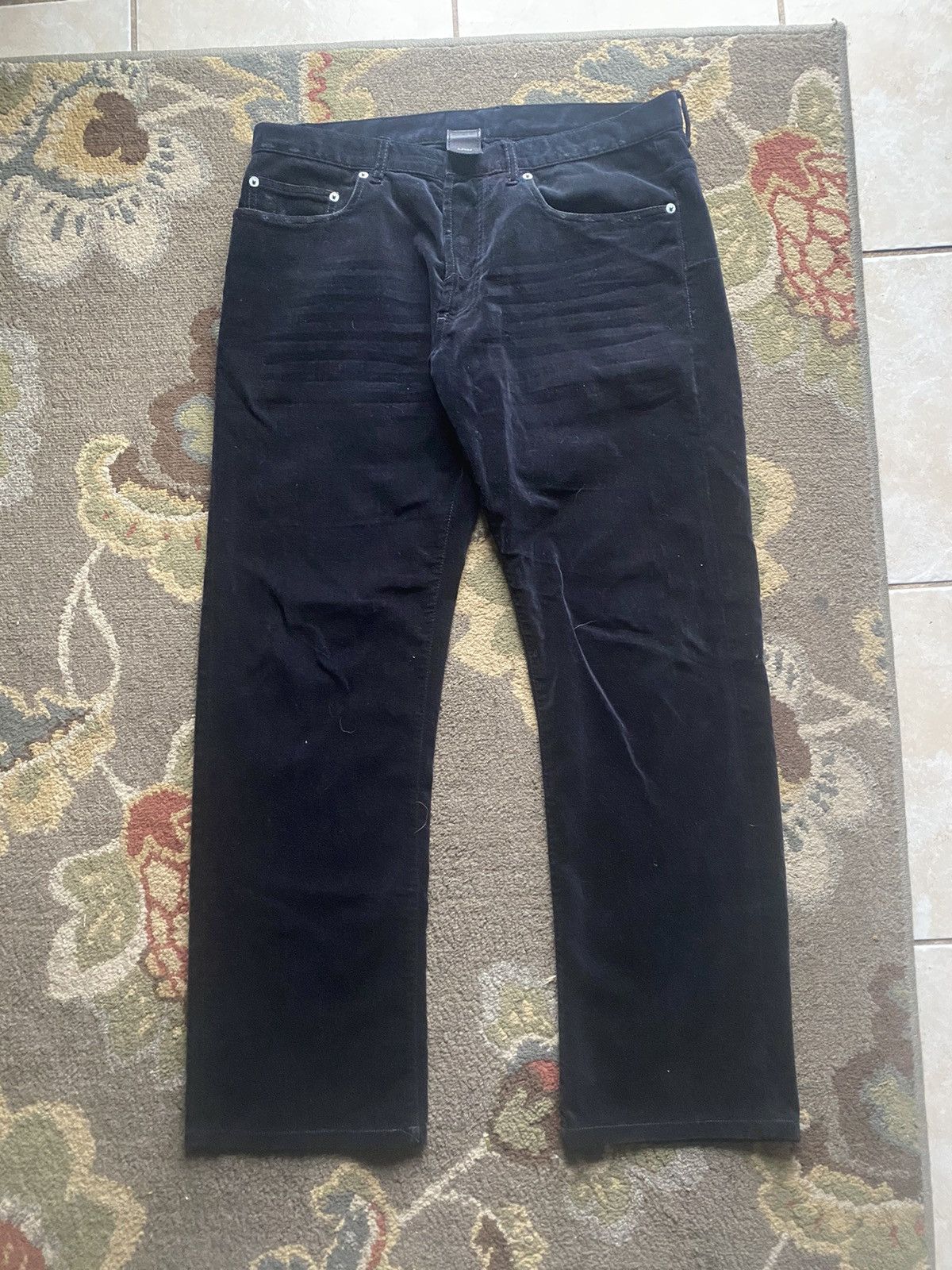 image of Dior Homme Aw05 “In The Morning” Velvet Bootcut Jeans in Black, Men's (Size 32)