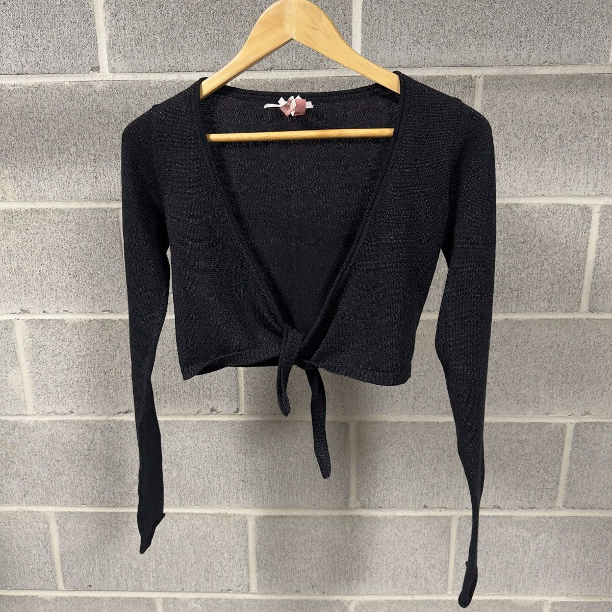 Vintage Metallic Cropped Tie Longsleeve Knit Shirt ERD Grunge Size XS / US 0-2 / IT 36-38 - 12 Thumbnail